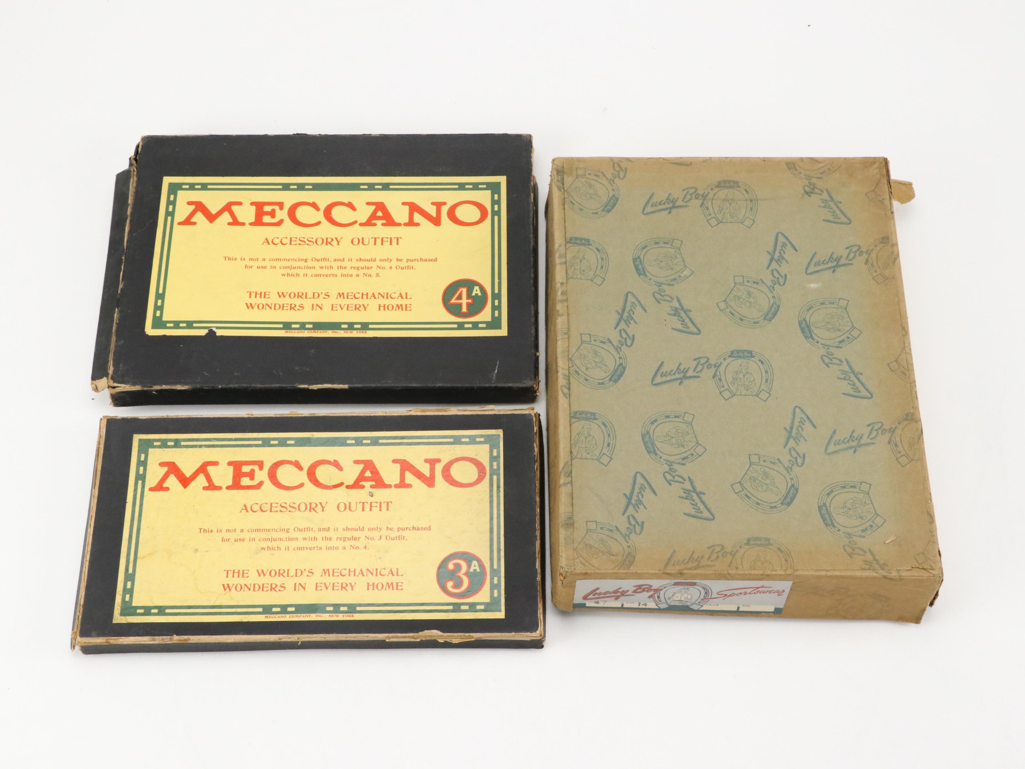 Meccano Metal Model Building Kits with Jefferson Electric Transformer, 1916