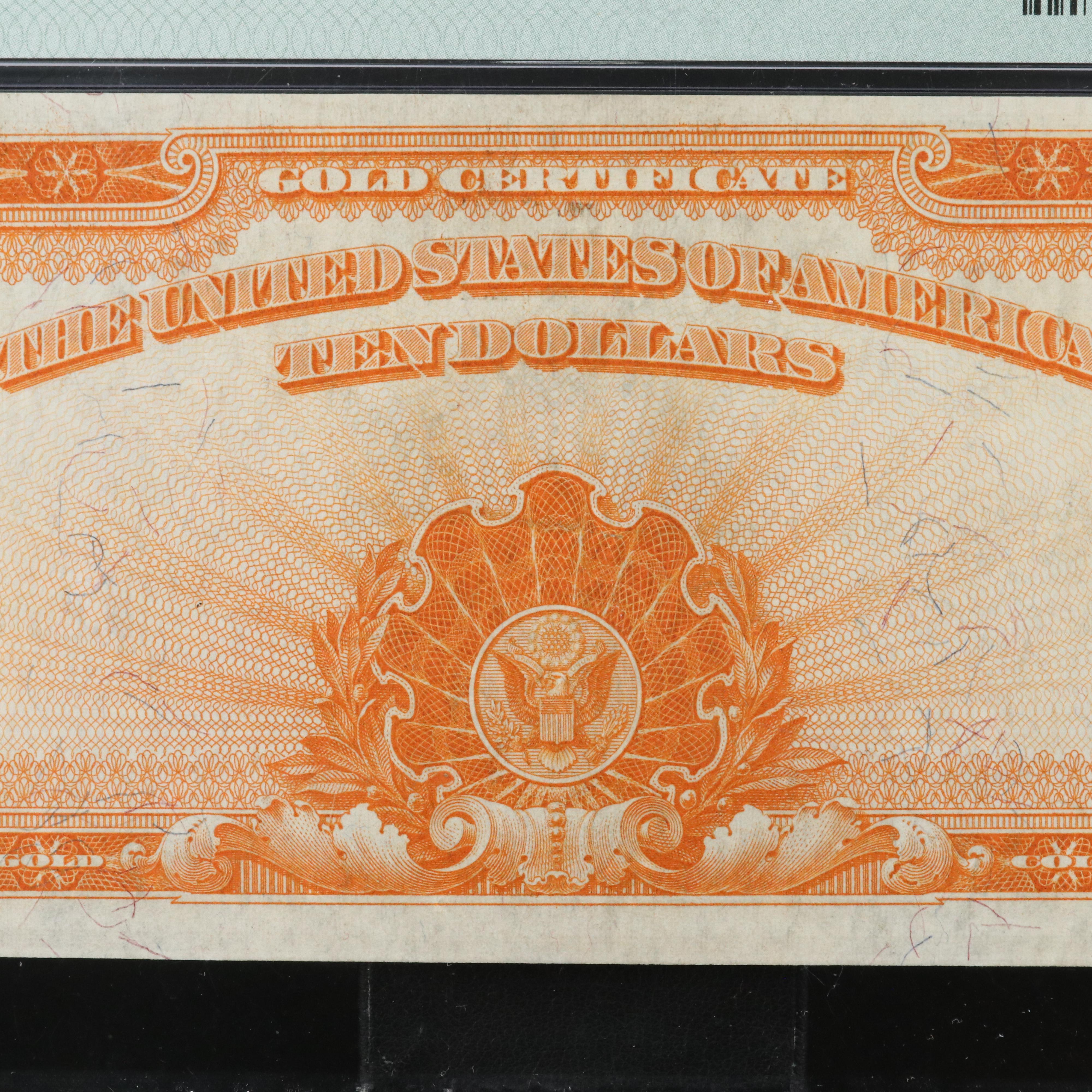 PMG AU 53 1922 $10 Large Size United States Gold Certificate