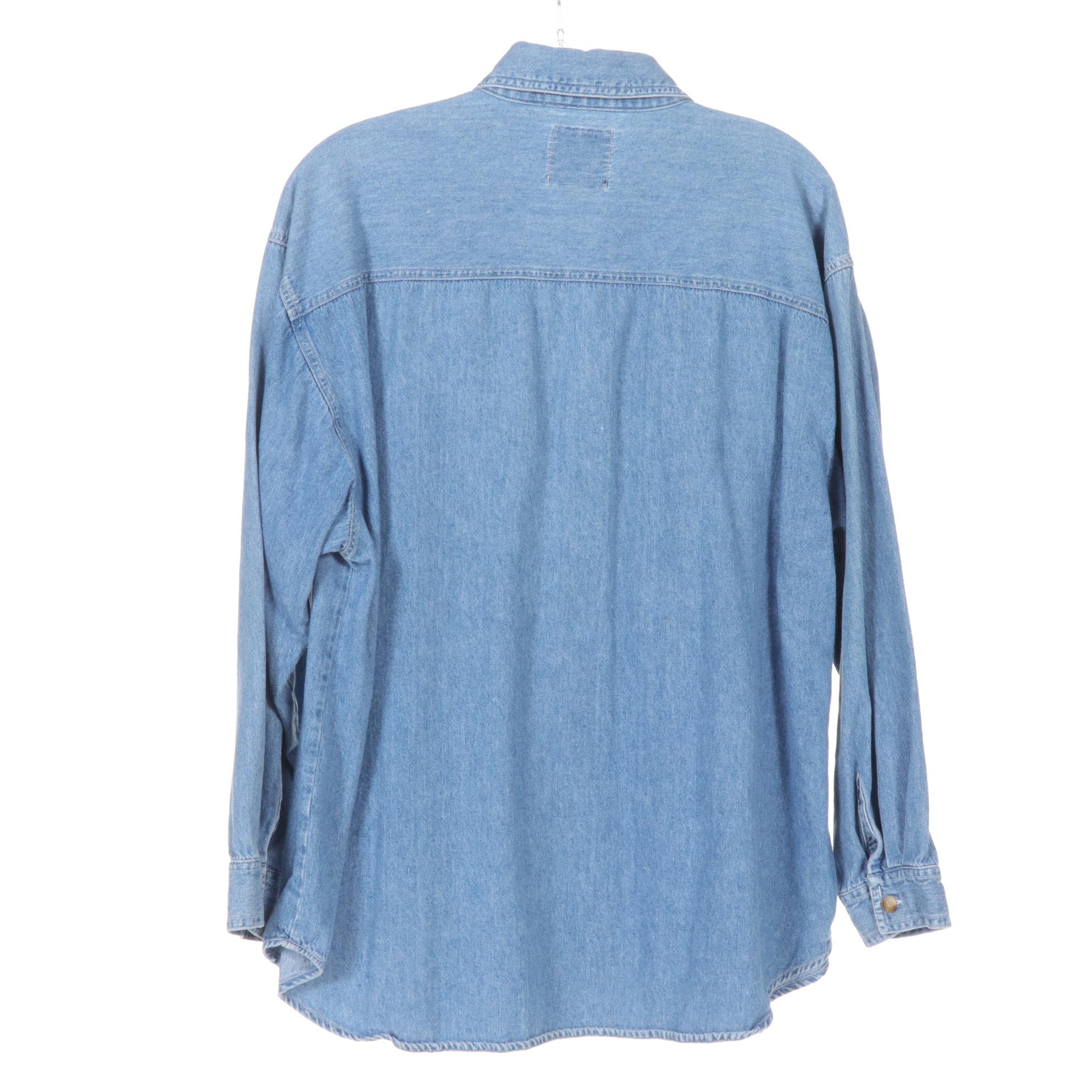 Knit Blanket Blazer and Embroidered Denim Safari Shirt with Hooded Denim Jacket