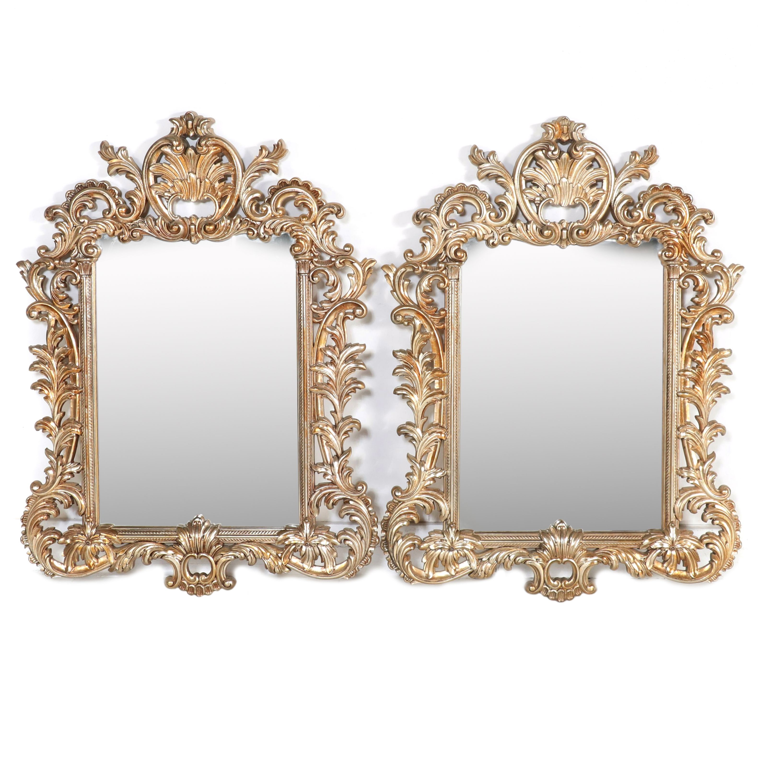Bassett Mirror Co. Rococo Style Wall Mirror Pair