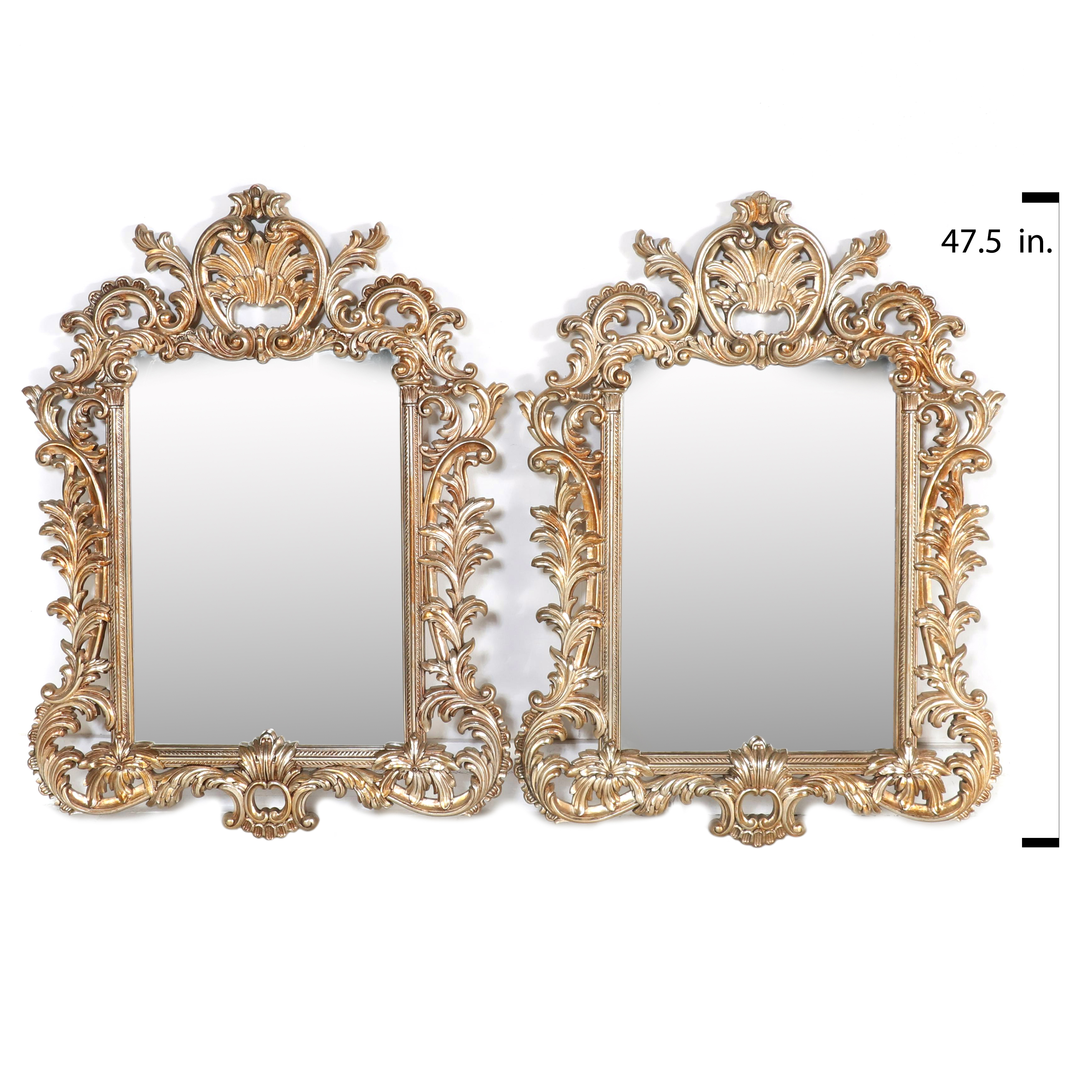 Bassett Mirror Co. Rococo Style Wall Mirror Pair