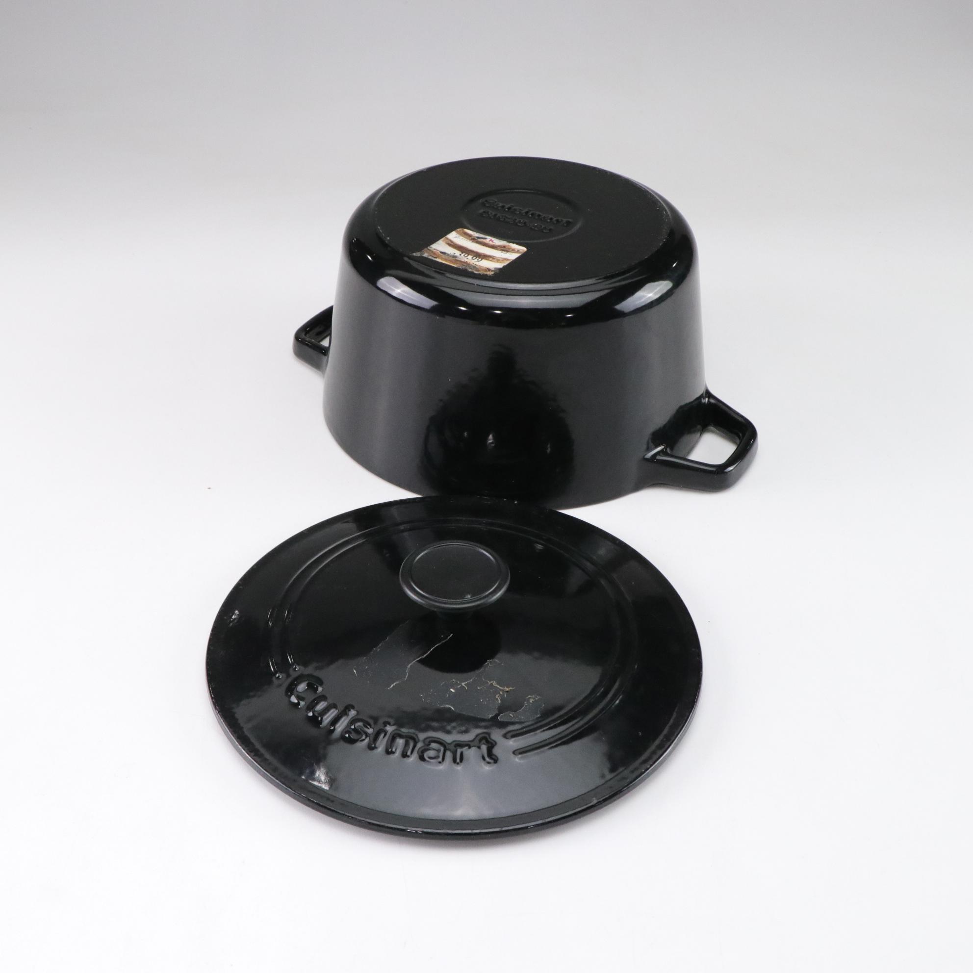 Two Enameled Cast Iron Dutch Ovens