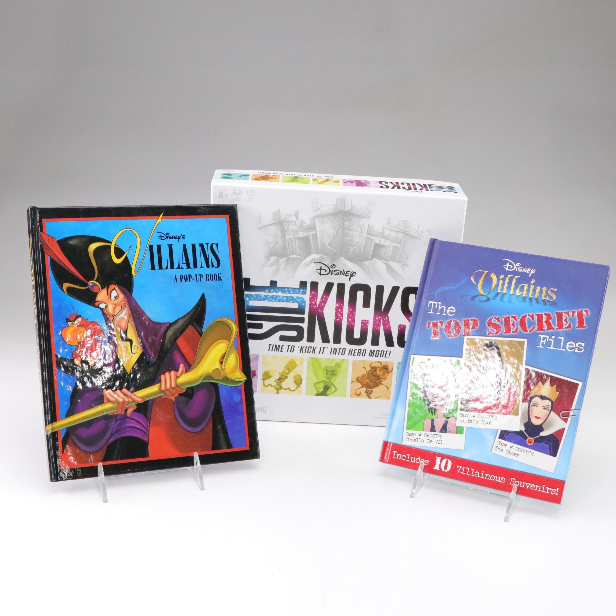 Disney "Side Kicks" Board Game and Books on Disney Villians