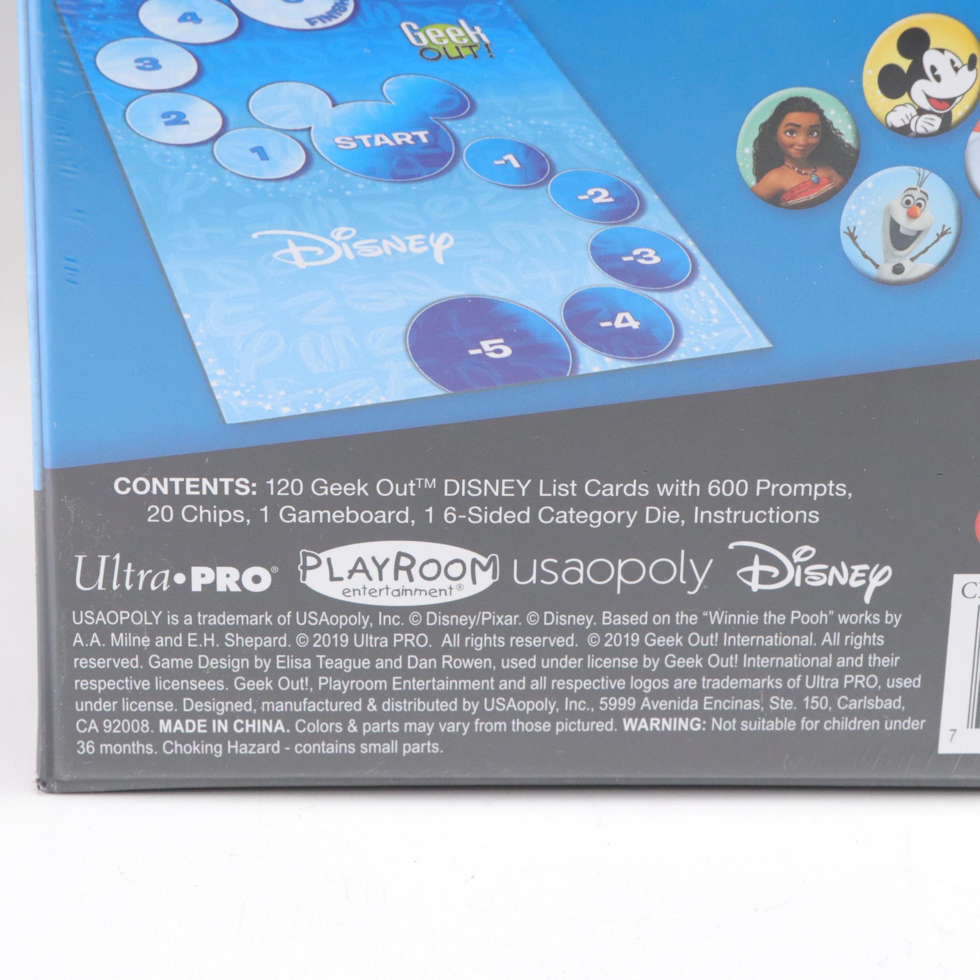 Disney Fan Trivia Game With Two Boxes of Nano Metalfigs and Sing Along Book