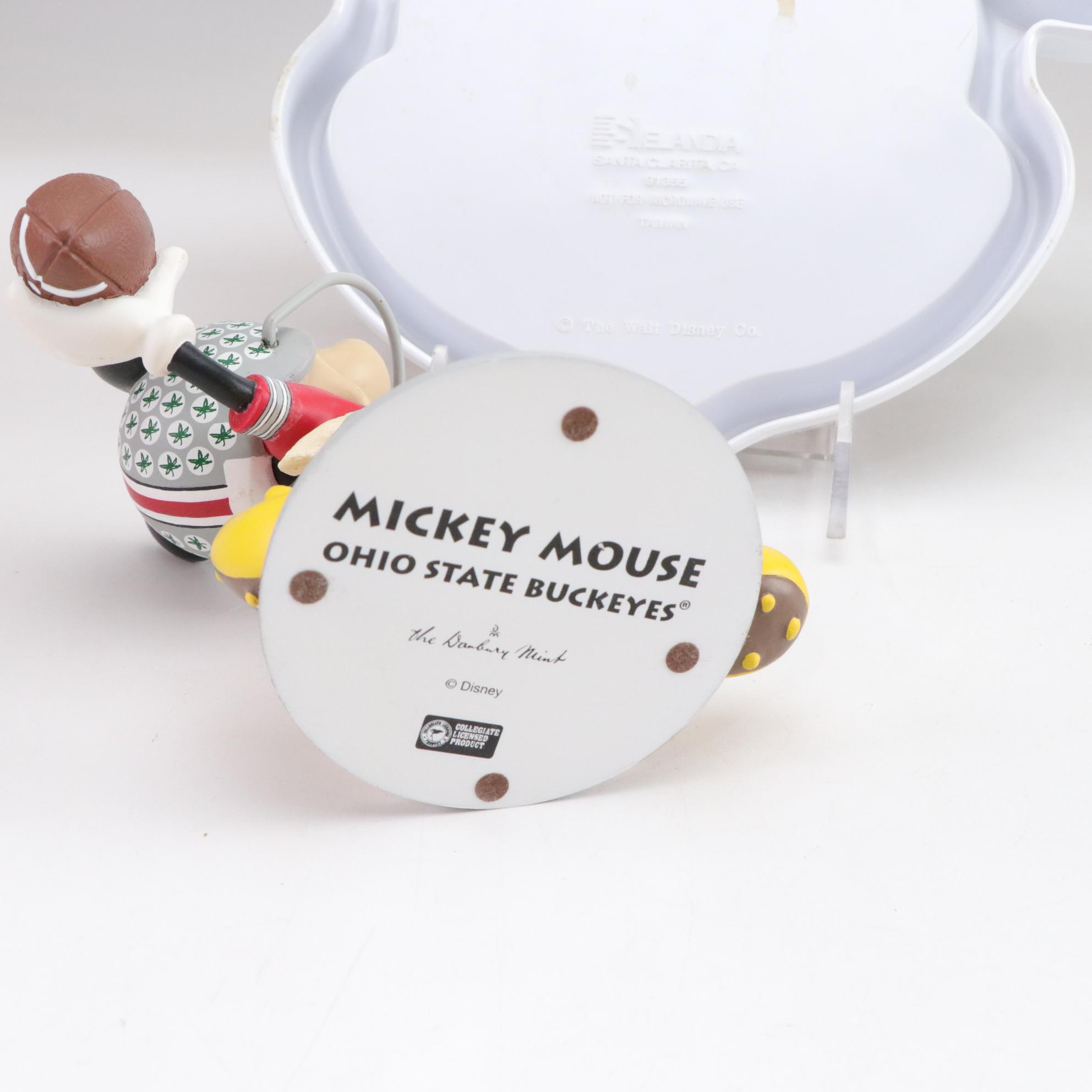 Disney's Mickey and Minnie Music Box with "Buckeye" Figure & More Memorabilia