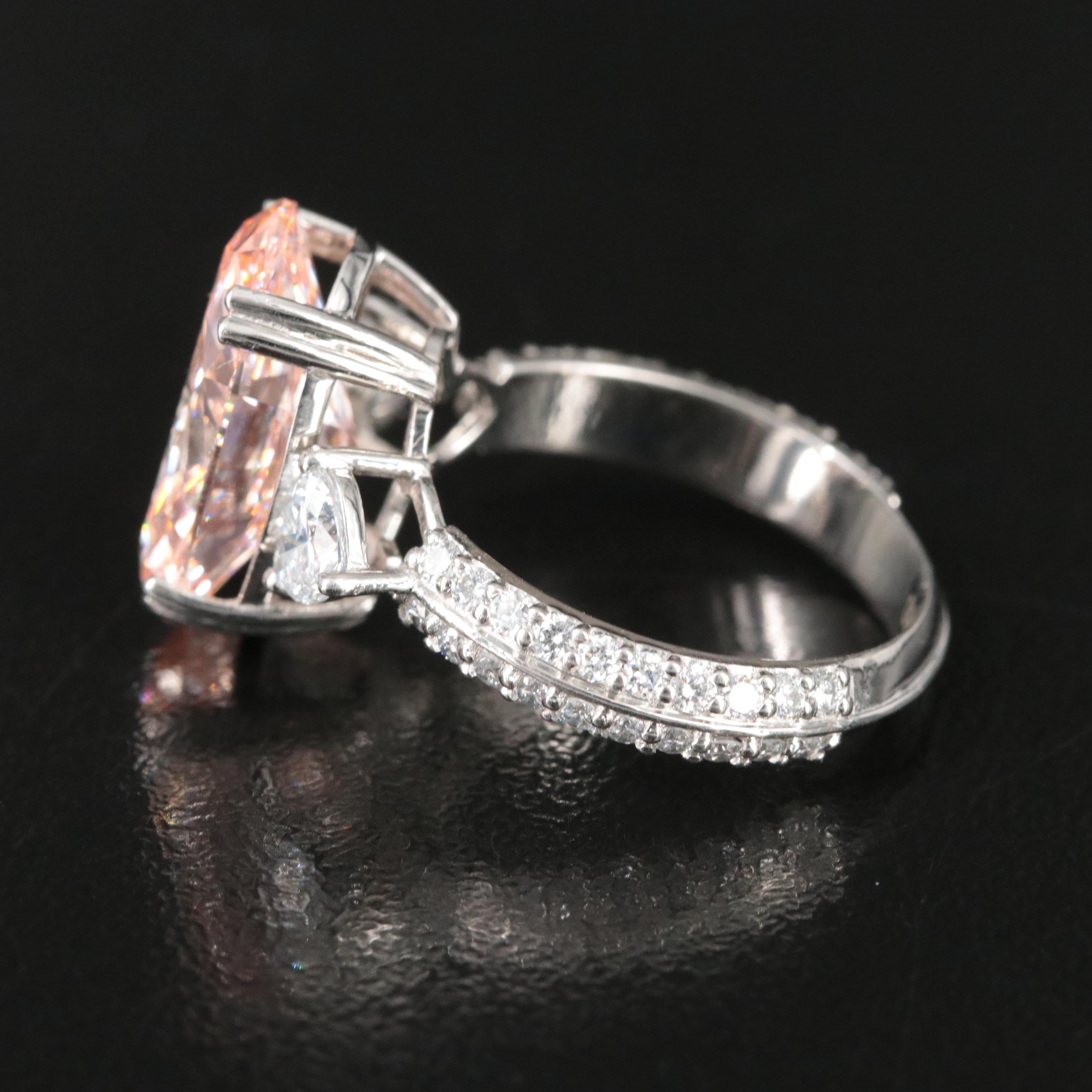 Platinum 6.03 CTW Fancy Vivid Pink Lab Grown Diamond Ring with IGI Report