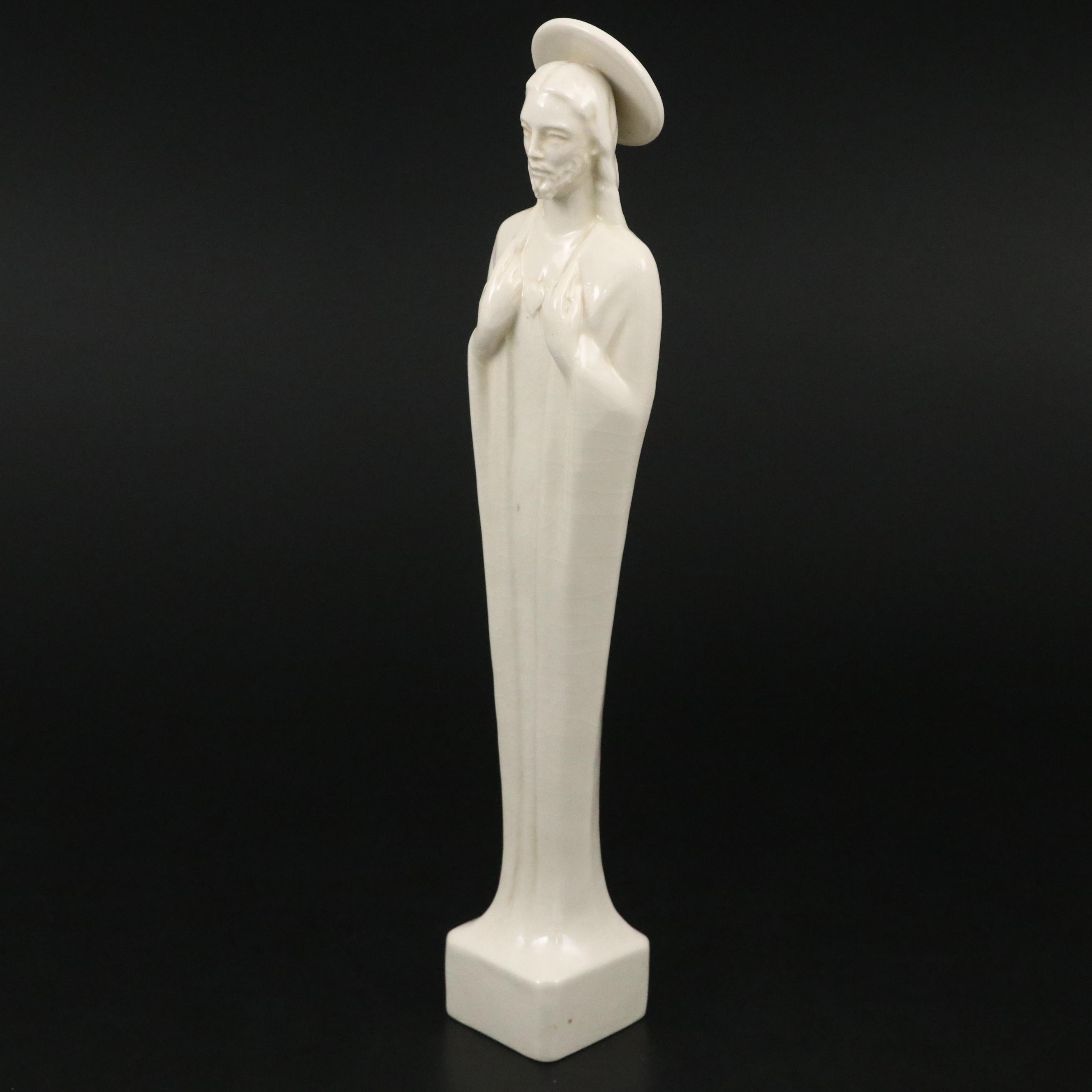 Rookwood Pottery Glossy Glazed Jesus Figure, 1953