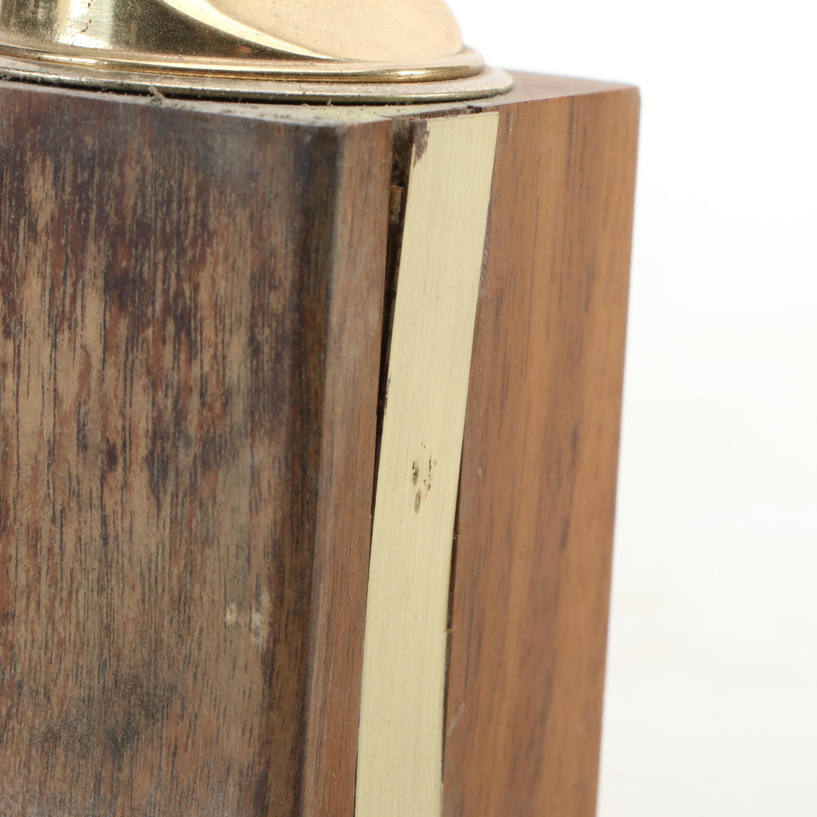 American Walnut Desk Lighter by Park Sherman with Cigarette Case