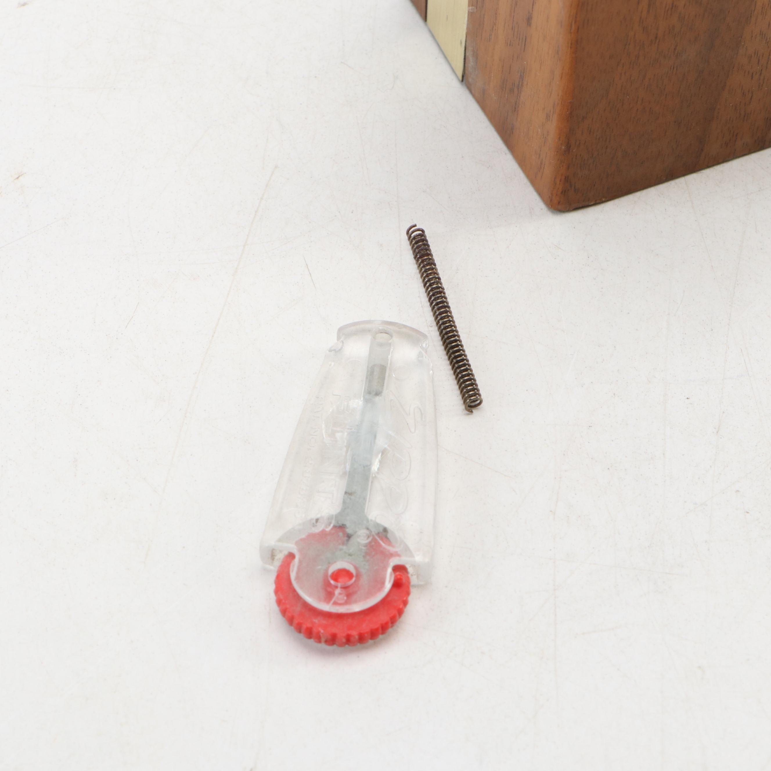 American Walnut Desk Lighter by Park Sherman with Cigarette Case