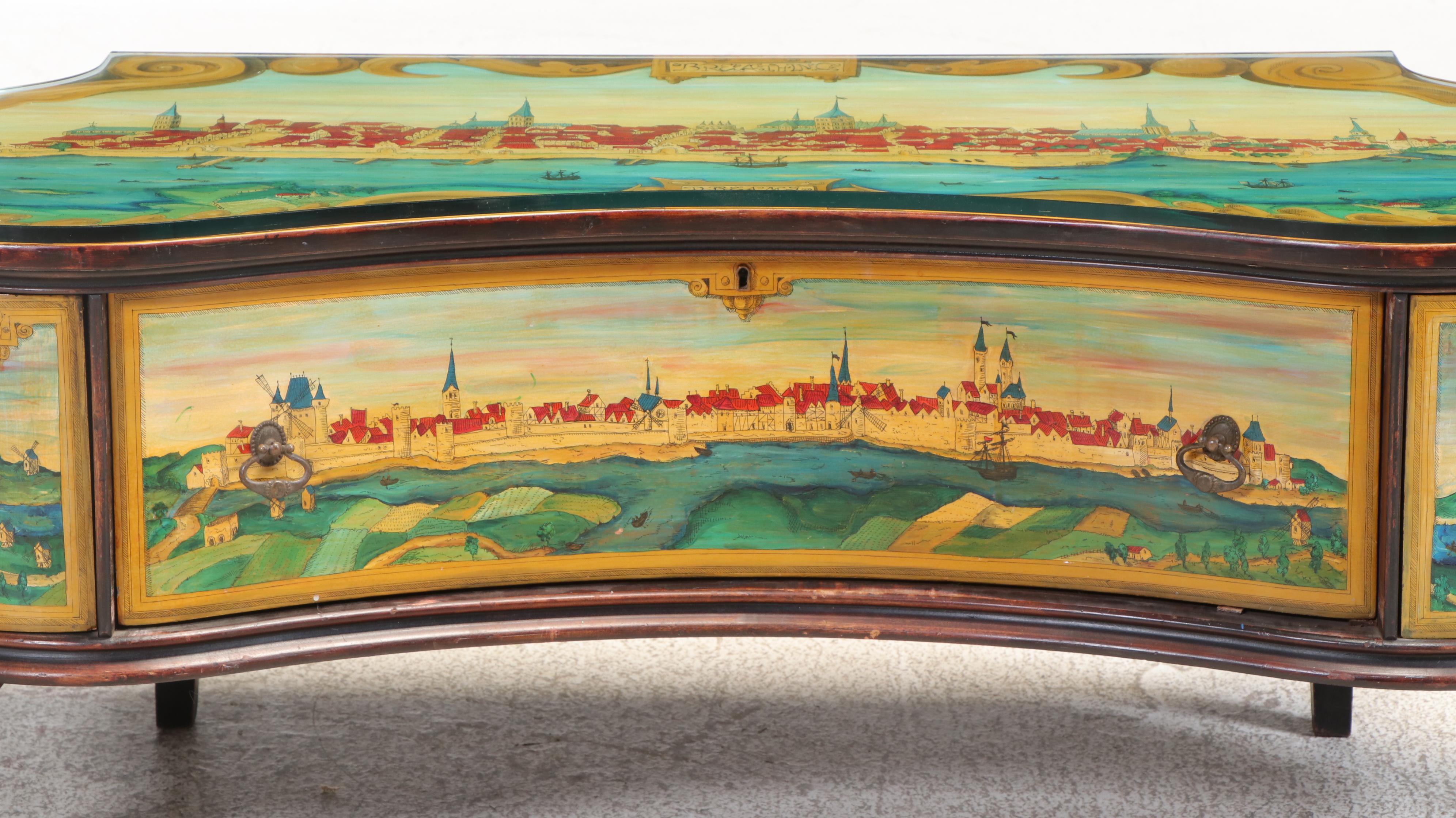 Maker of Los Angeles Custom-Painted Coffee Table, Early 20th Century and Later