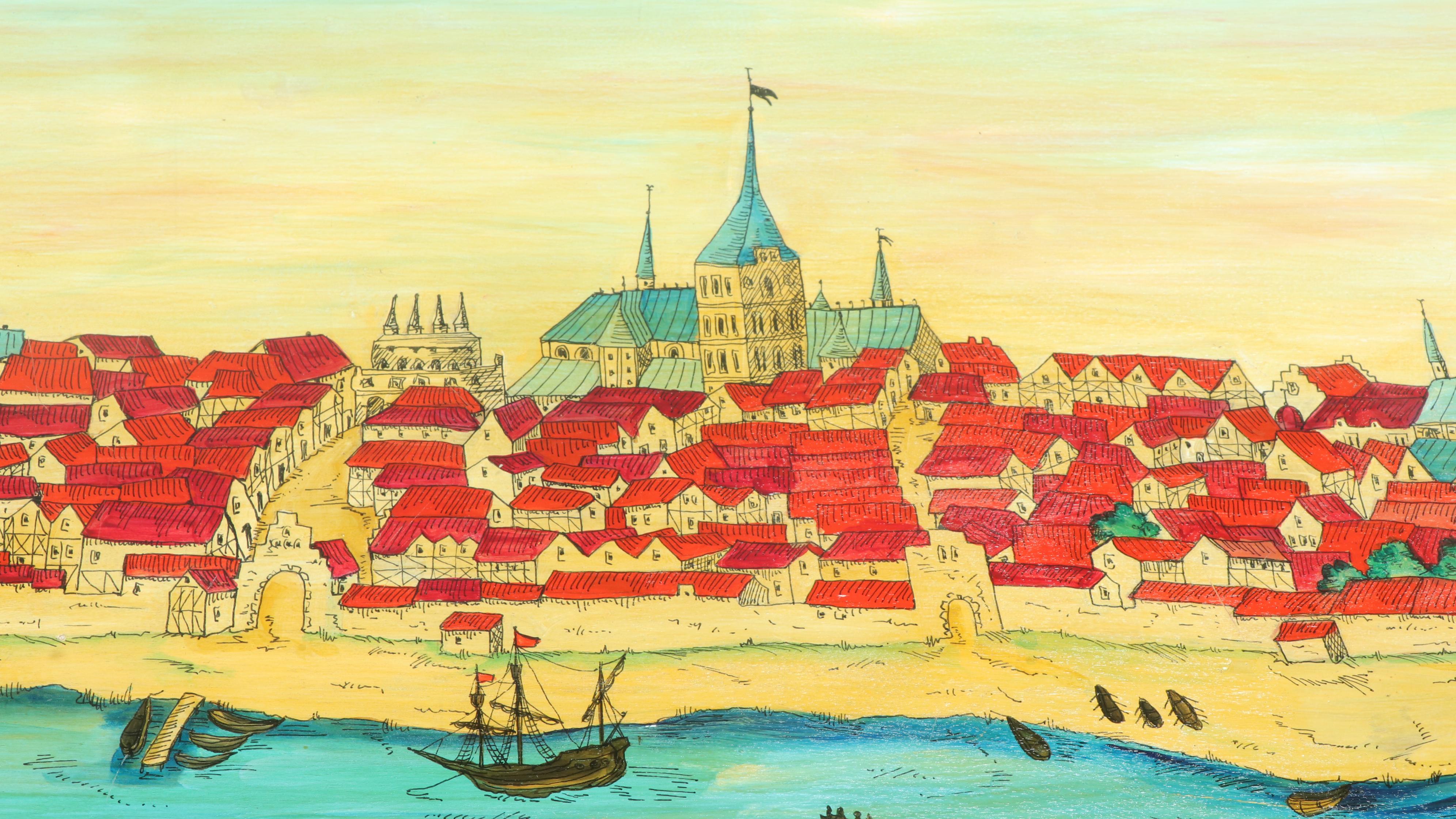 Maker of Los Angeles Custom-Painted Coffee Table, Early 20th Century and Later