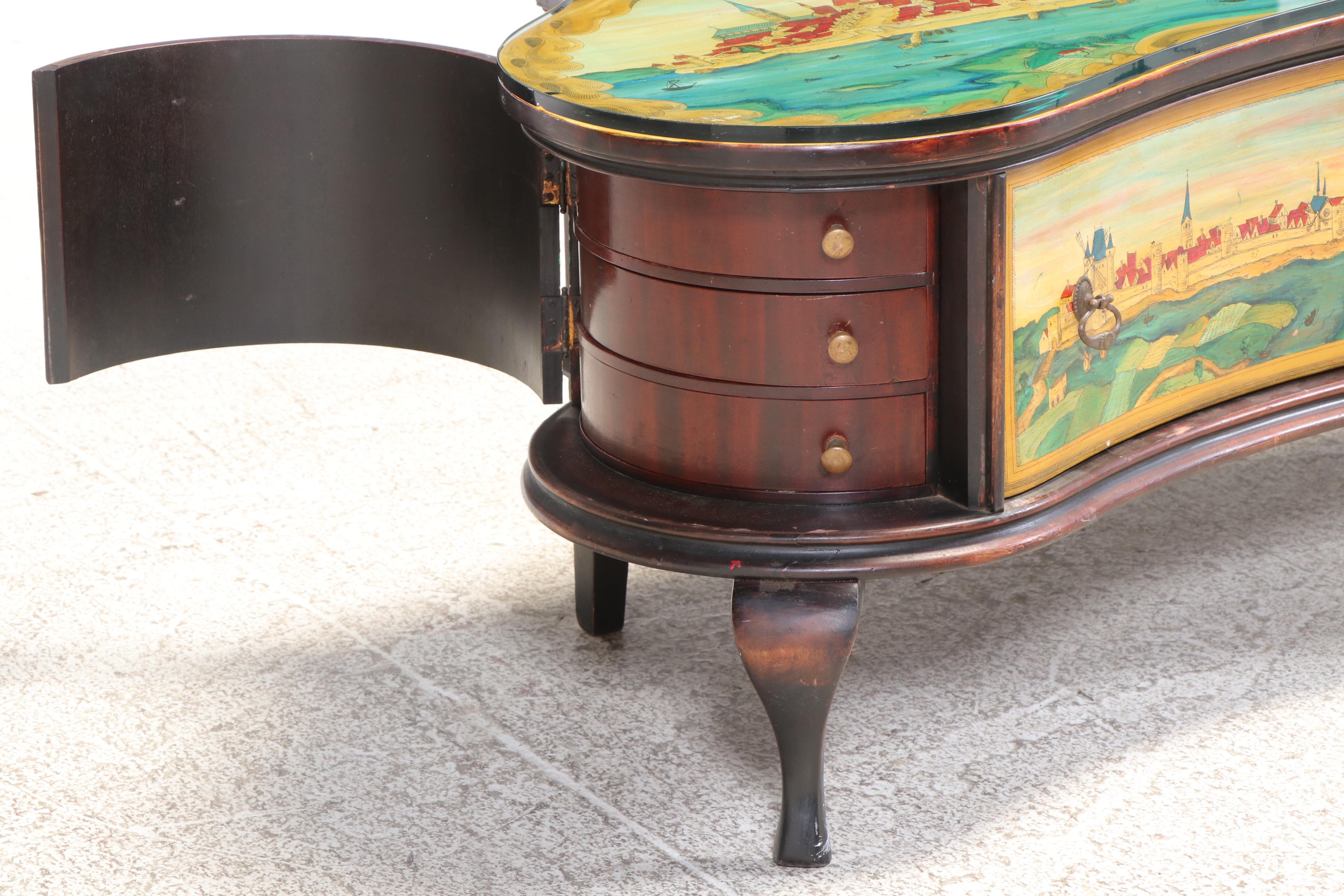 Maker of Los Angeles Custom-Painted Coffee Table, Early 20th Century and Later