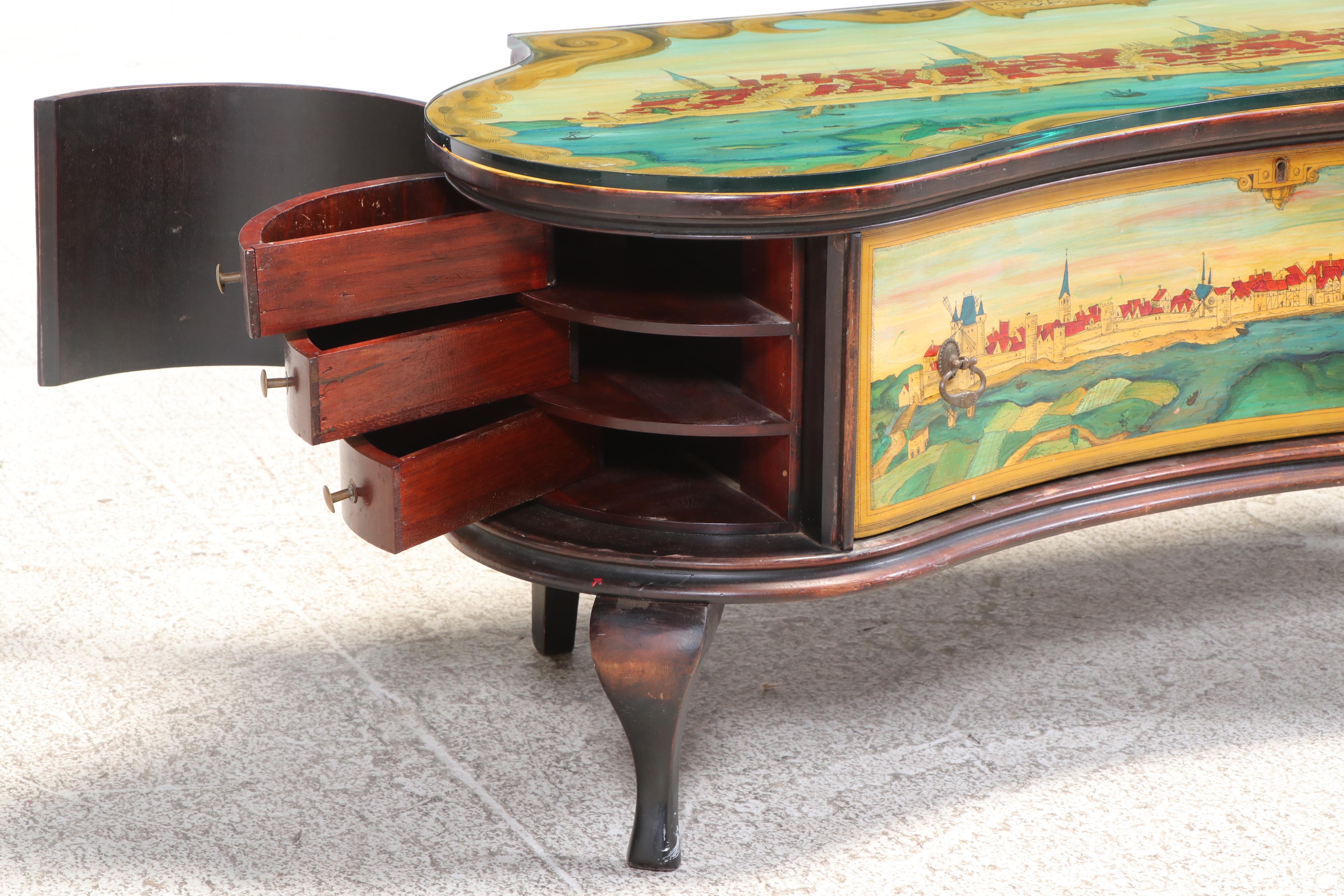 Maker of Los Angeles Custom-Painted Coffee Table, Early 20th Century and Later