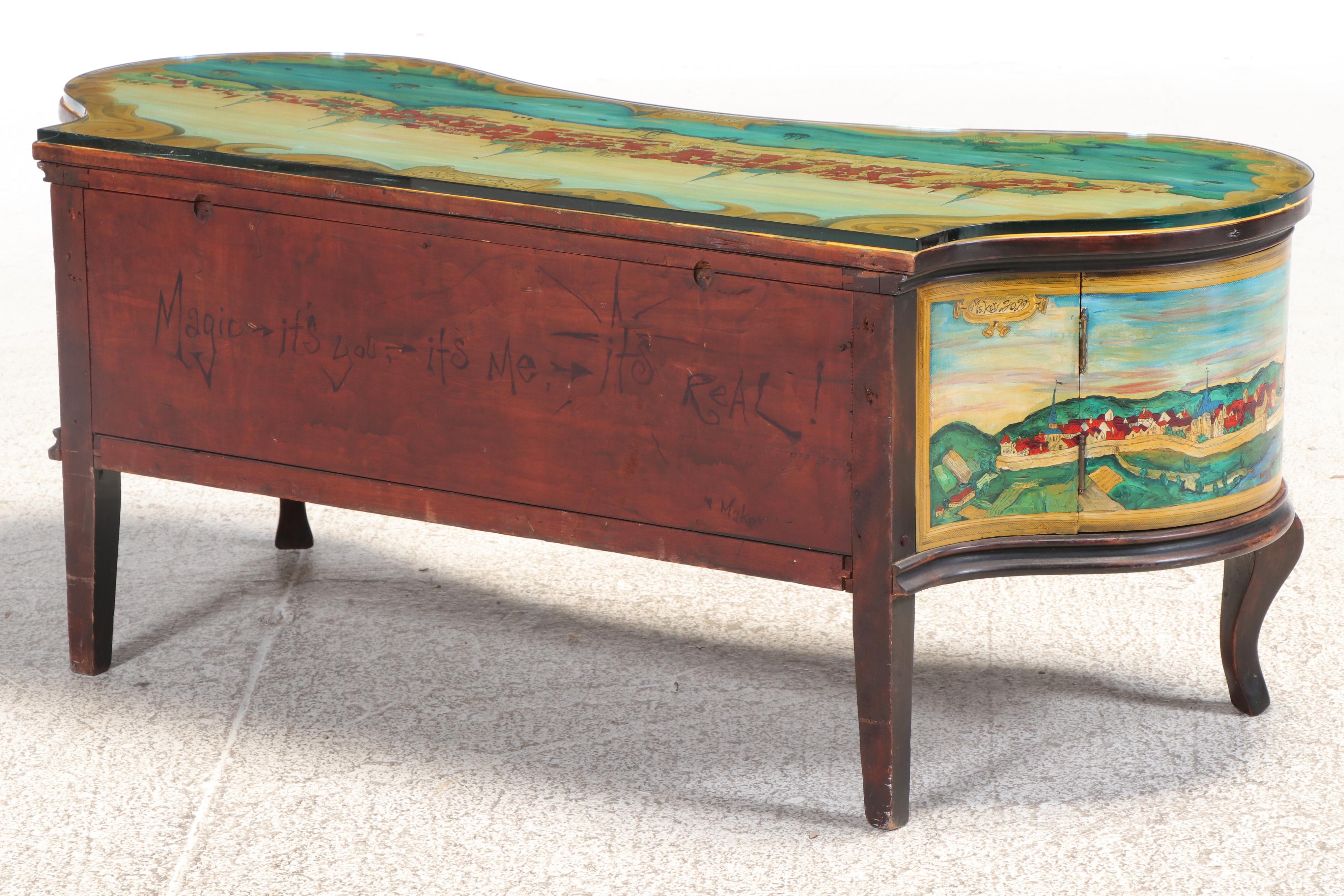 Maker of Los Angeles Custom-Painted Coffee Table, Early 20th Century and Later