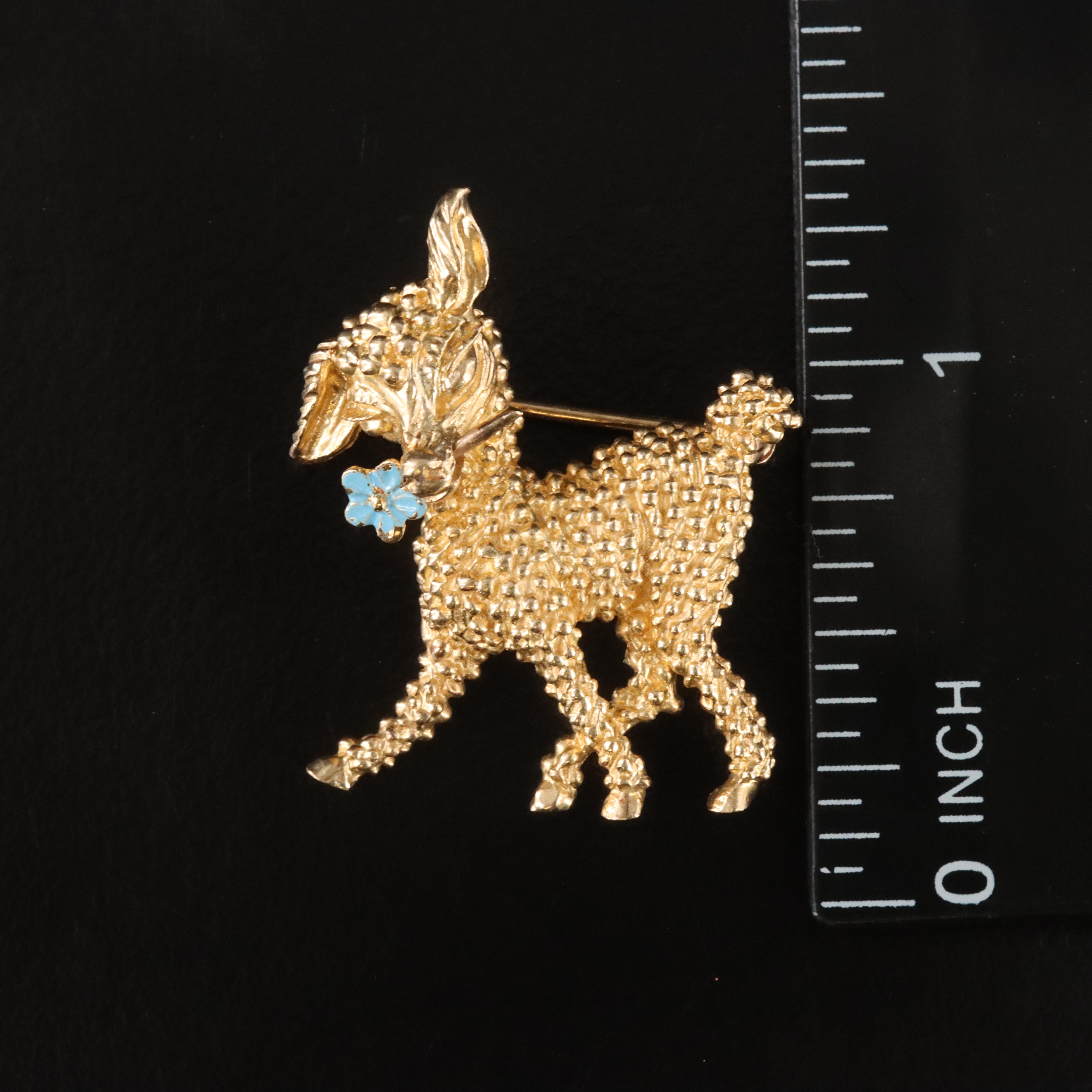 14K Vintage Lamb Pin