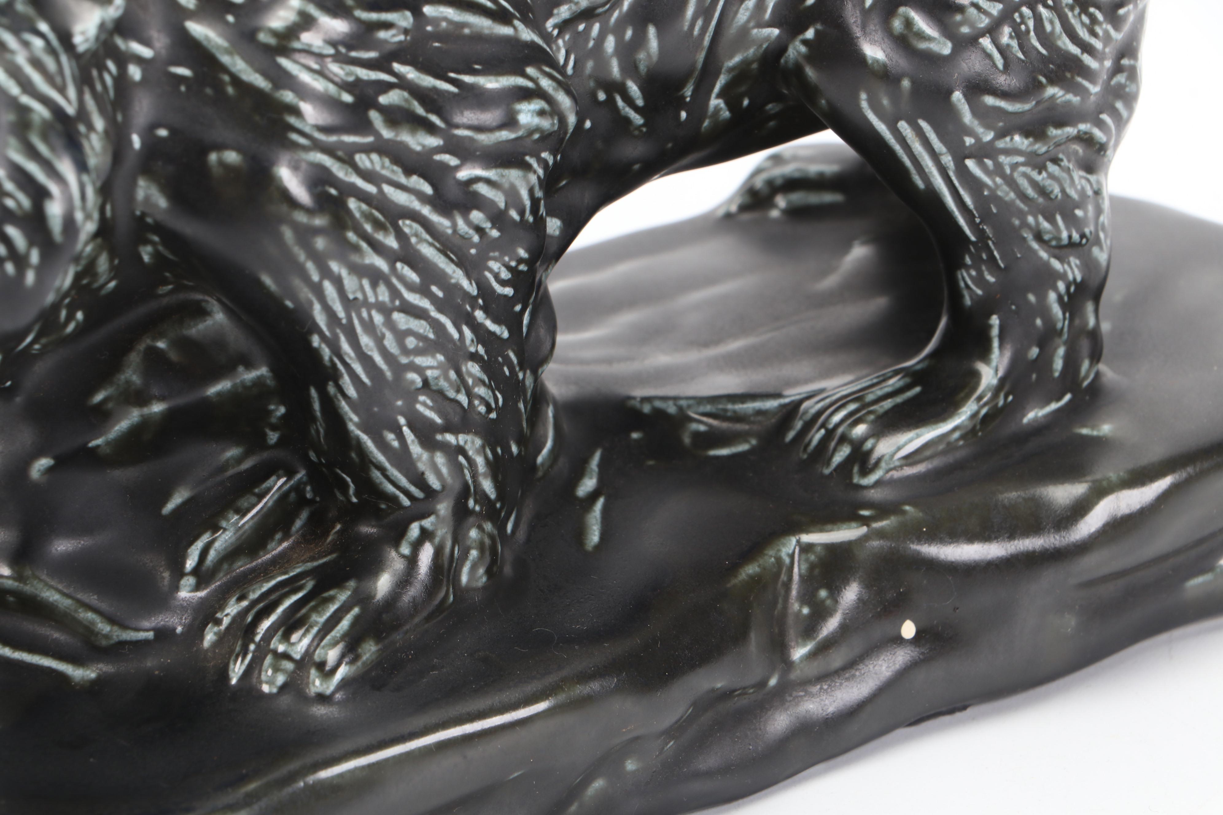 The Mosaic Tile Company Ceramic Bear Bookends, Mid-20th C.