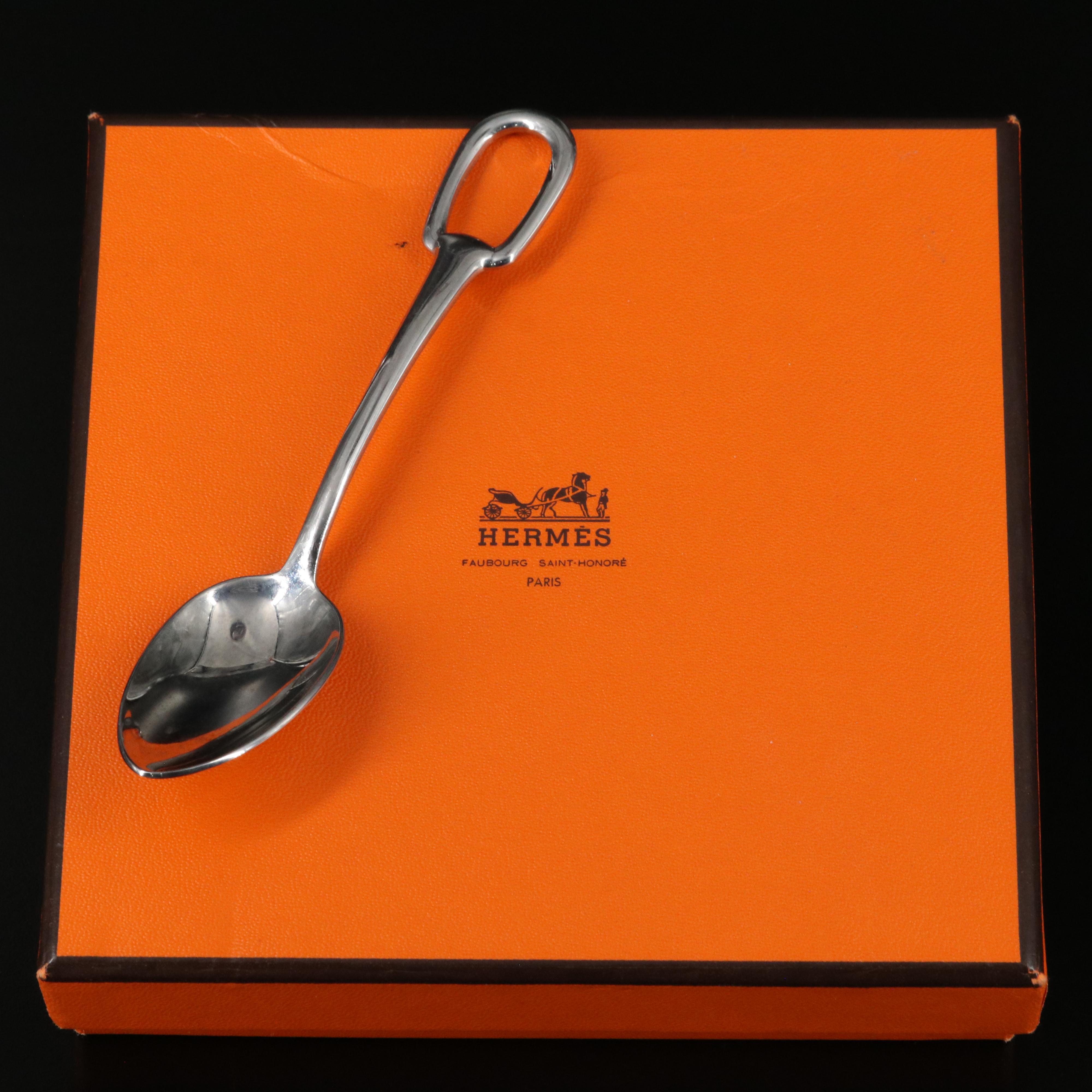 Hermès Attelage Stainless Steel Dessert Spoon