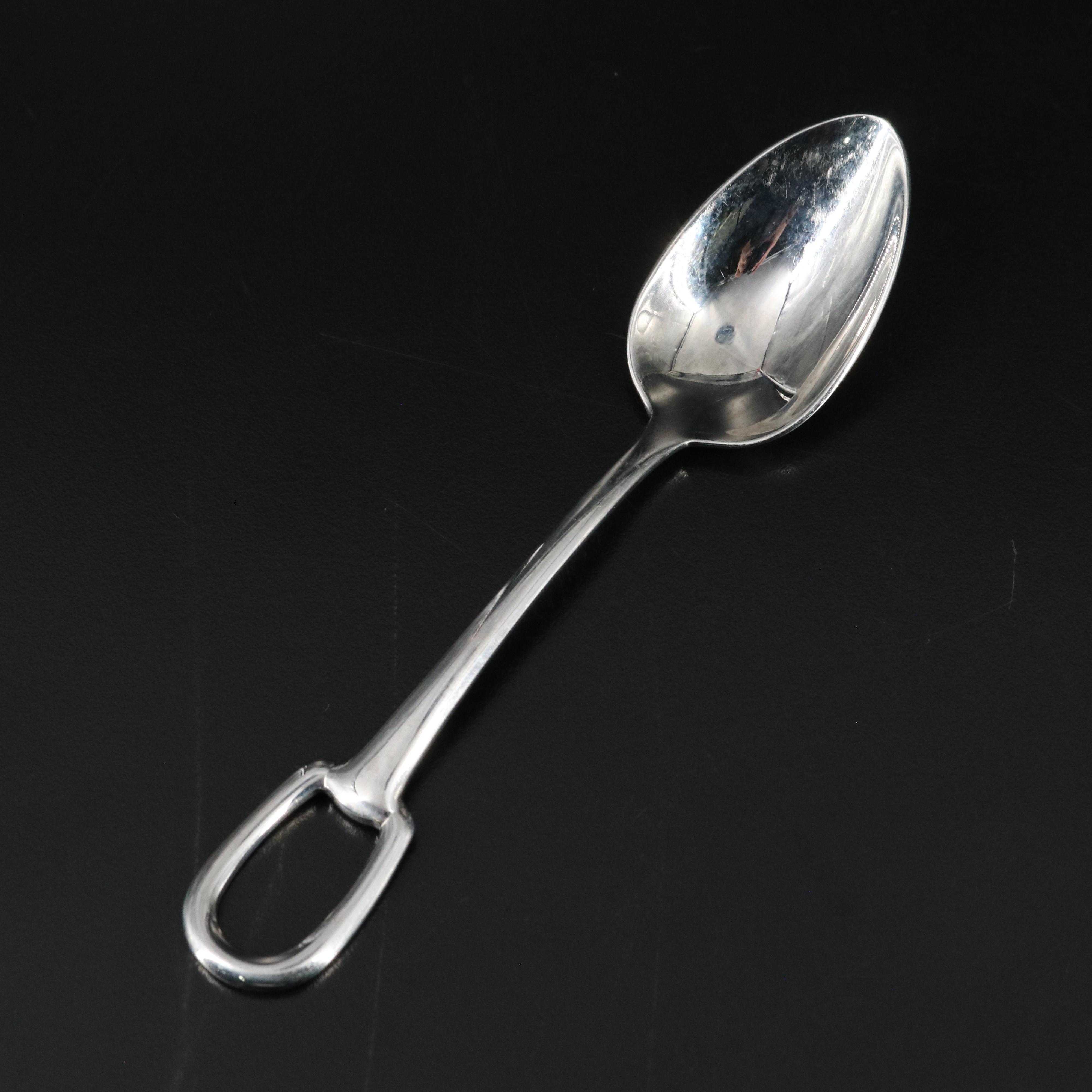 Hermès Attelage Stainless Steel Dessert Spoon
