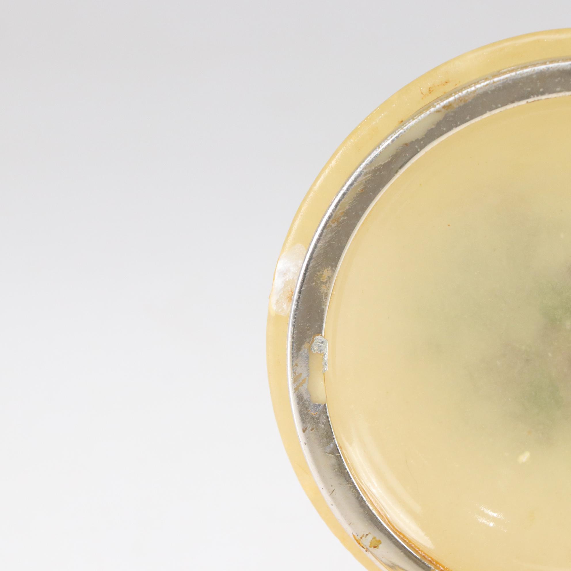 Italian Alabaster Hand-Carved Vanity Boxes Featuring Violet Bouquet Motif