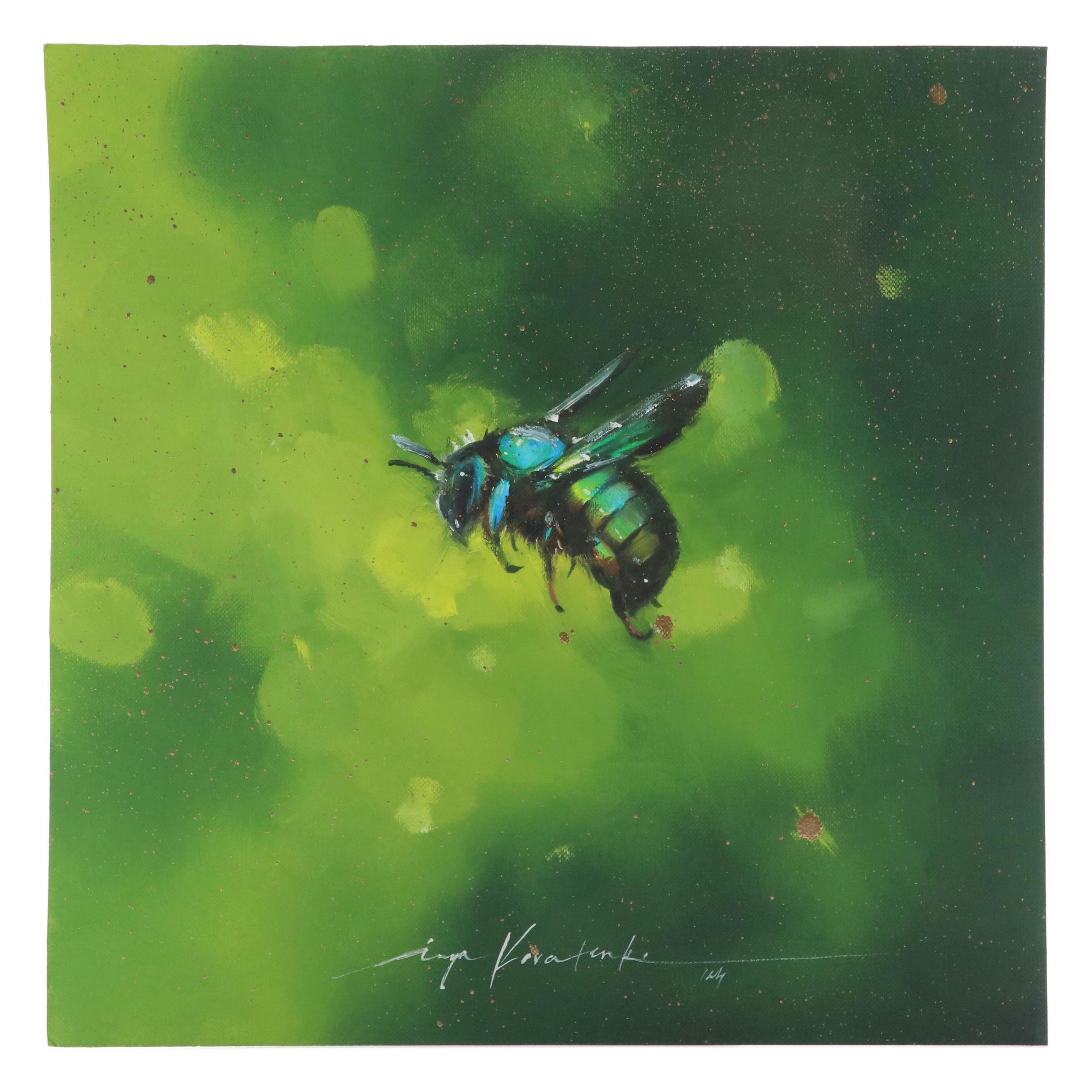 Inga Kovalenko Oil Painting of Bee, 2024