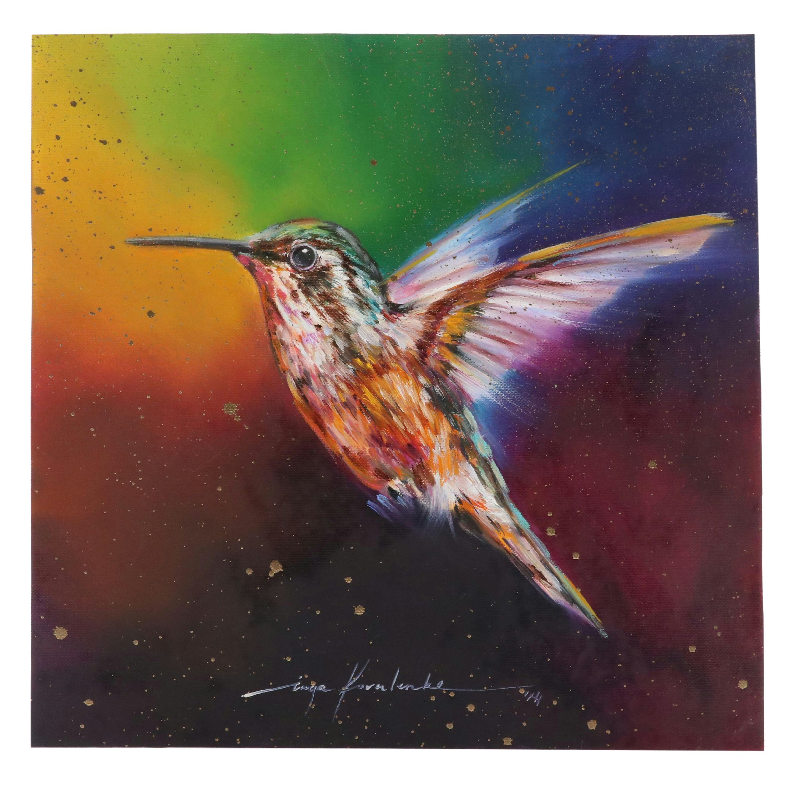 Inga Kovalenko Oil Painting of Hummingbird, 2024