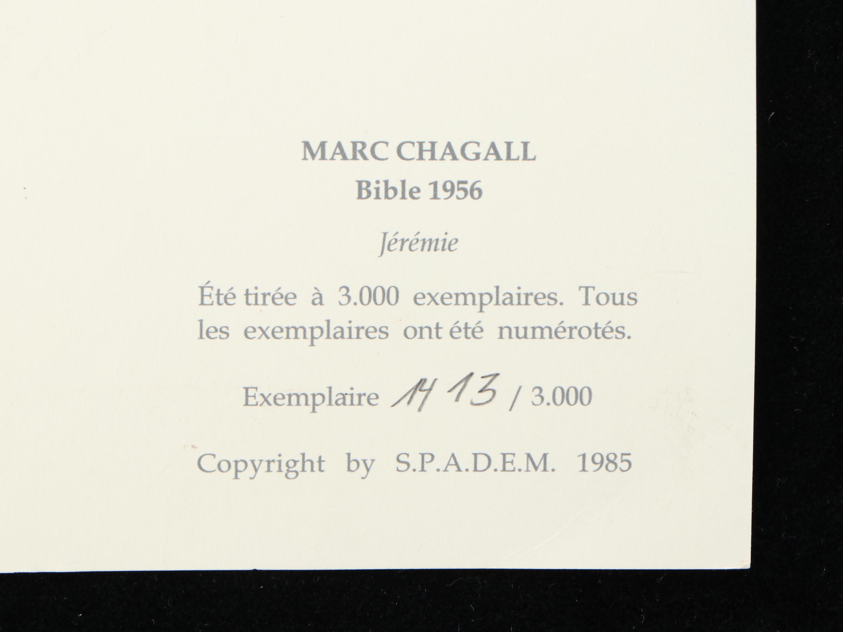 Lithograph After Marc Chagall "Bible"