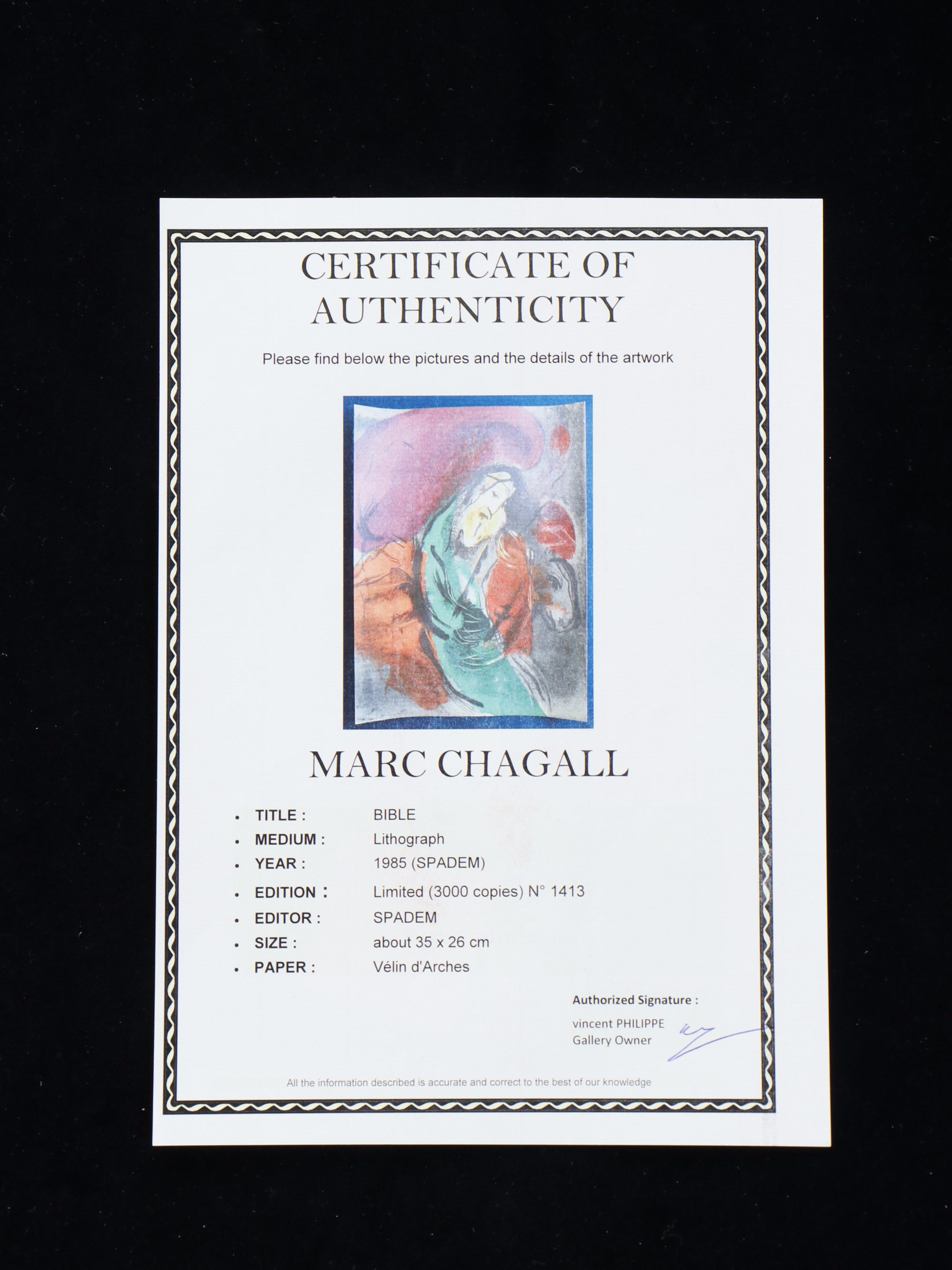 Lithograph After Marc Chagall "Bible"