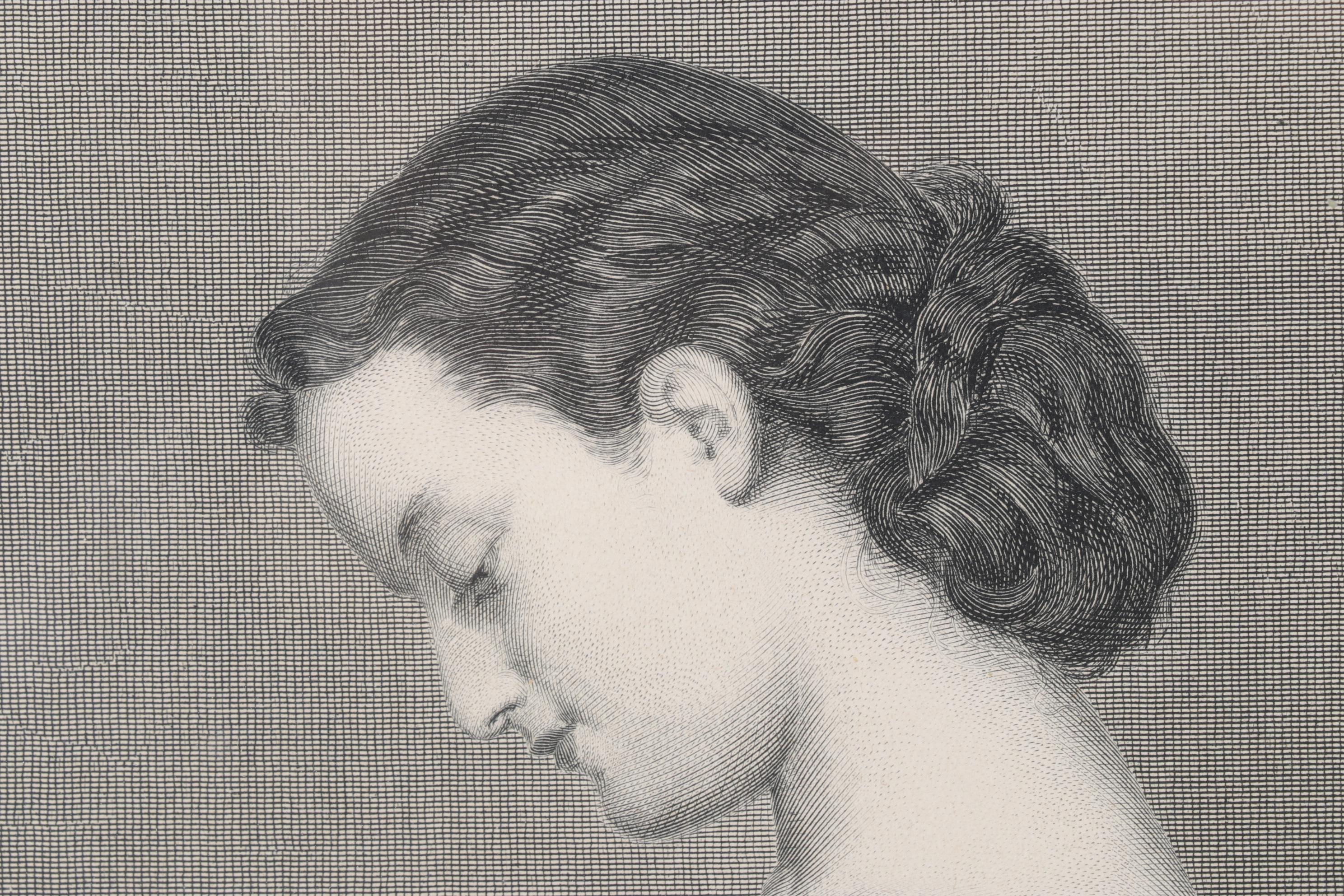 Gustave Bertinot Engraving After Auguste Toulmouche "The Love Letter"