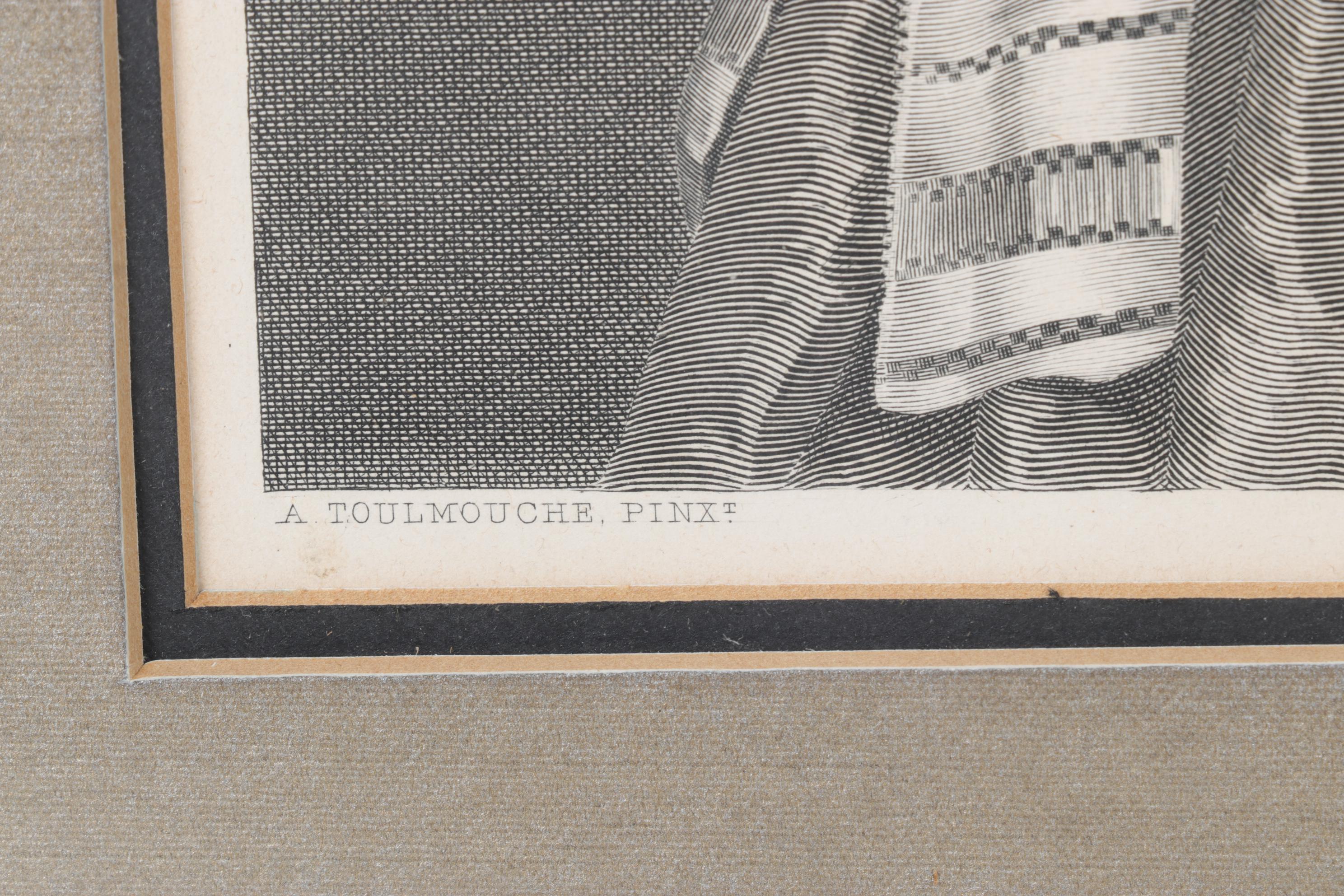 Gustave Bertinot Engraving After Auguste Toulmouche "The Love Letter"