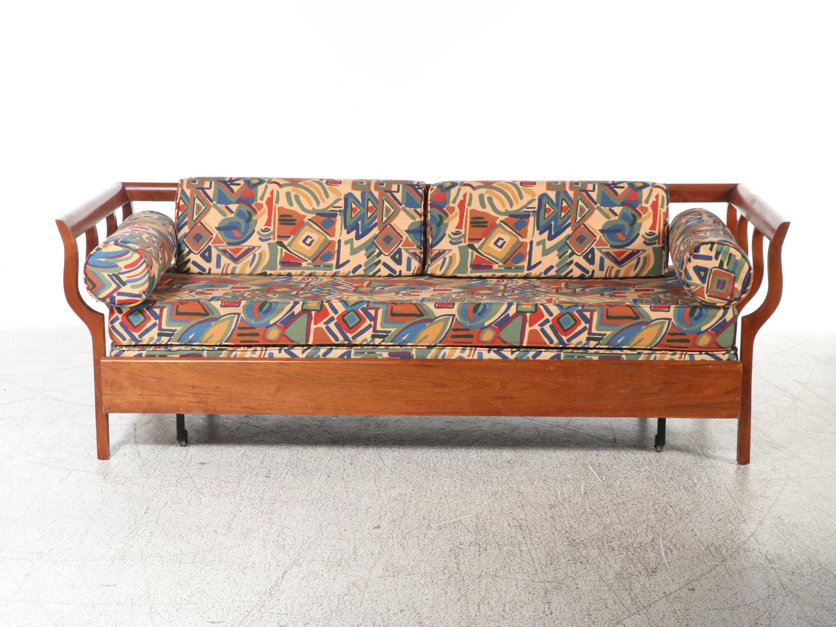 Mid Century Modern Walnut Daybed with Trundle