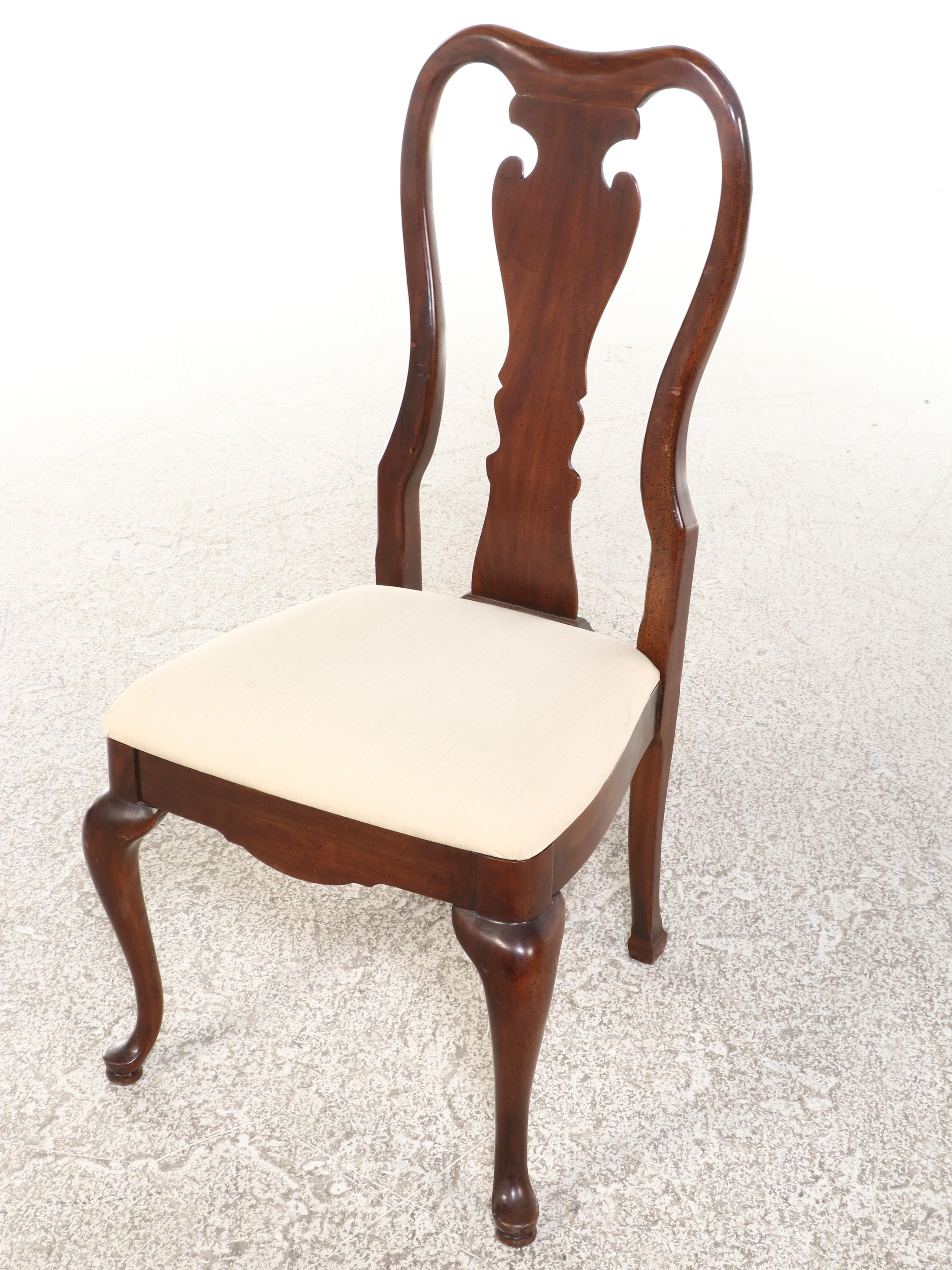 Queen Anne Style Wooden Writing Desk and Chair