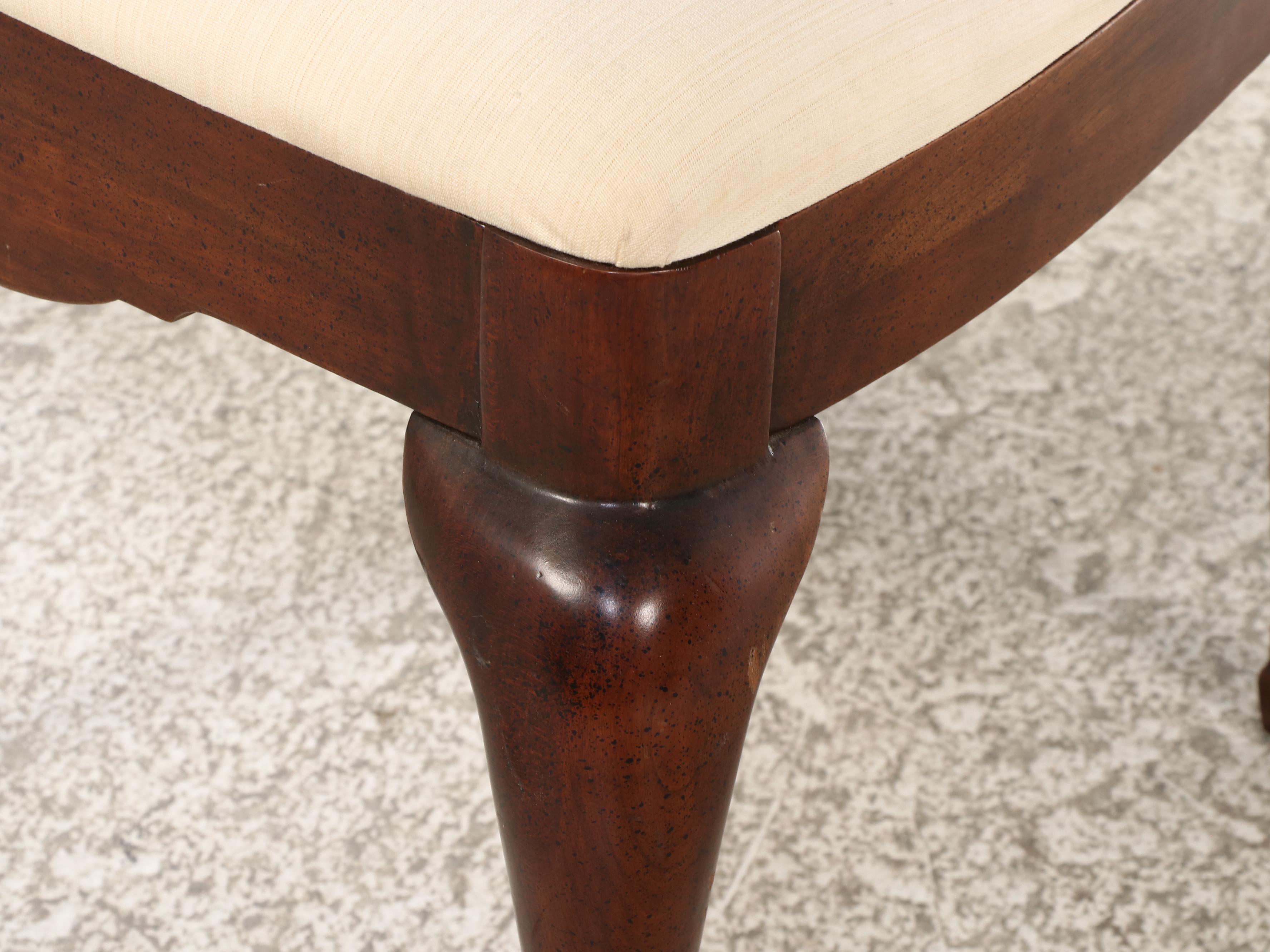 Queen Anne Style Wooden Writing Desk and Chair