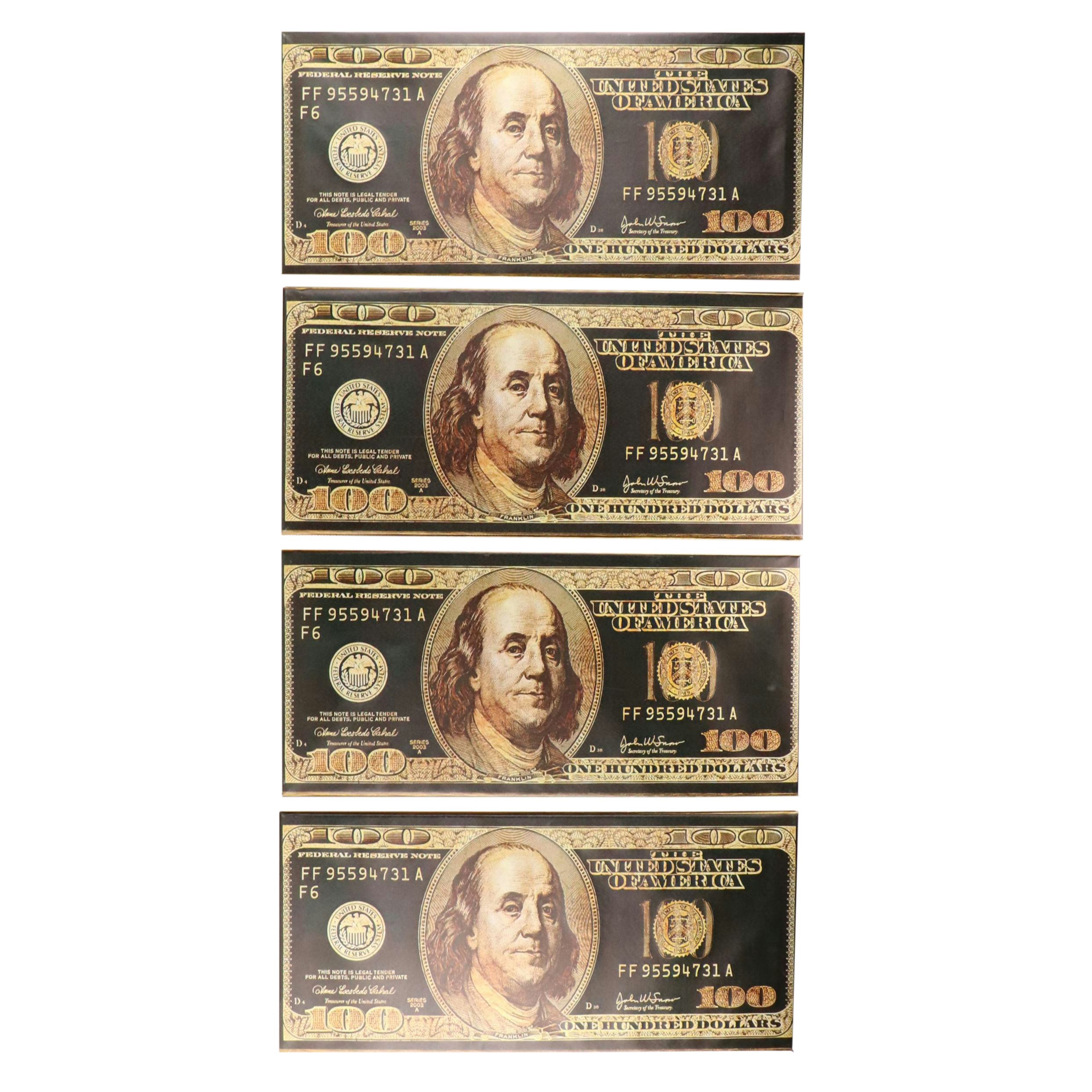 Bootleg Giclées of 100-Dollar Banknote, Circa 2024