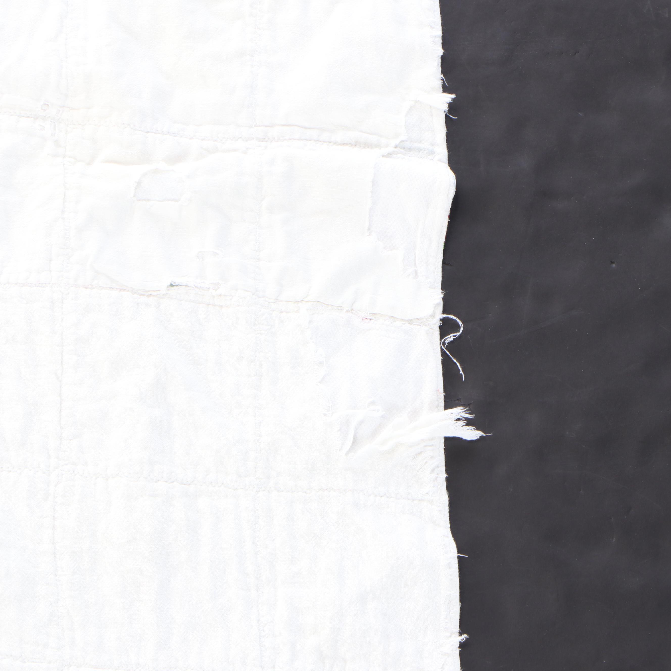 Handmade Scrappy "Log Cabin" Pieced Quilt