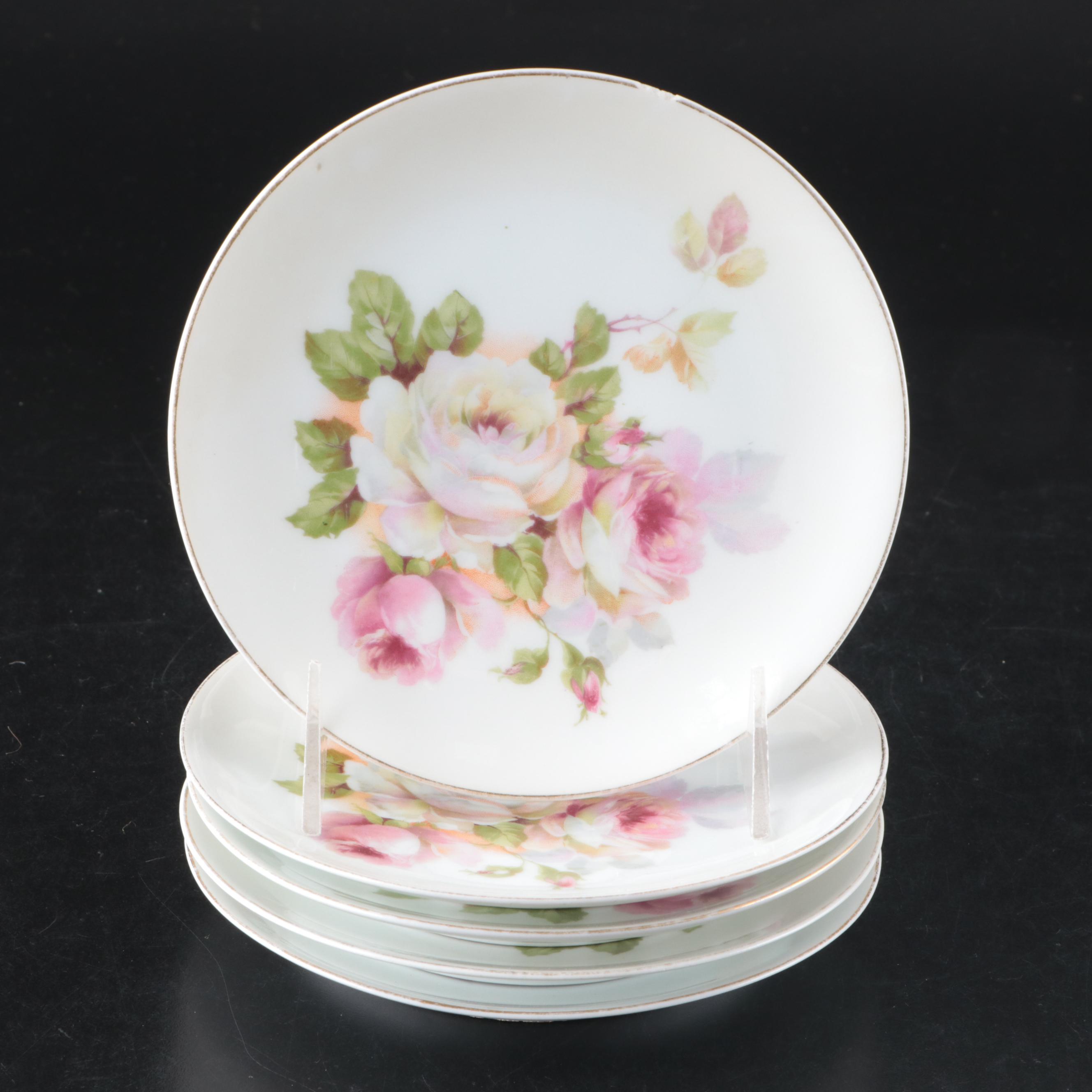 Thomas Floral Porcelain Plates with Other German and Nippon Porcelain Décor