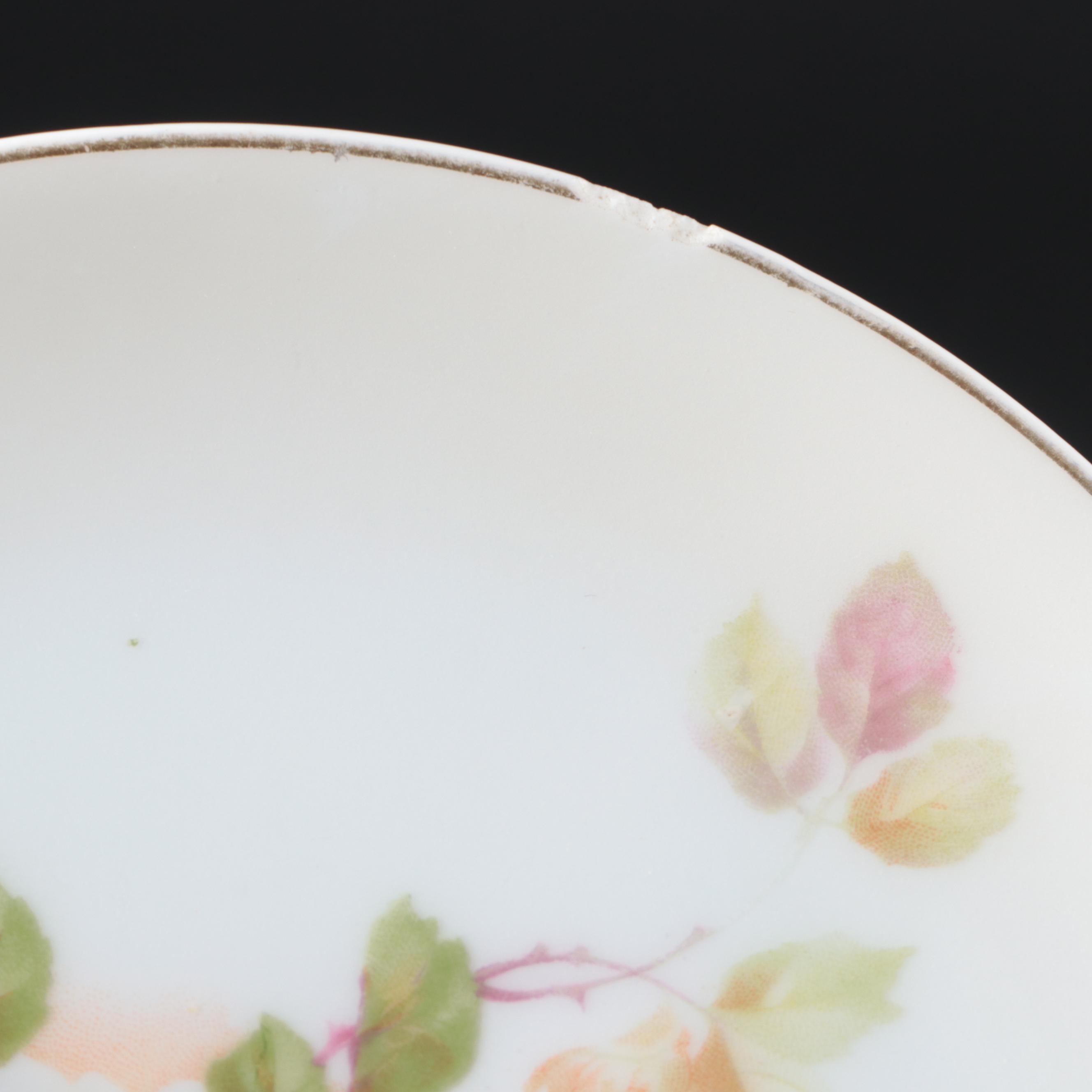 Thomas Floral Porcelain Plates with Other German and Nippon Porcelain Décor