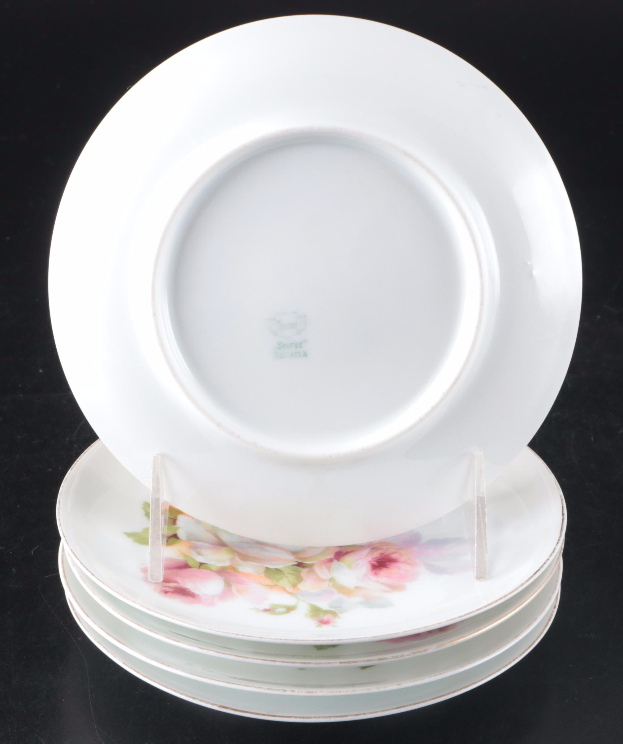 Thomas Floral Porcelain Plates with Other German and Nippon Porcelain Décor