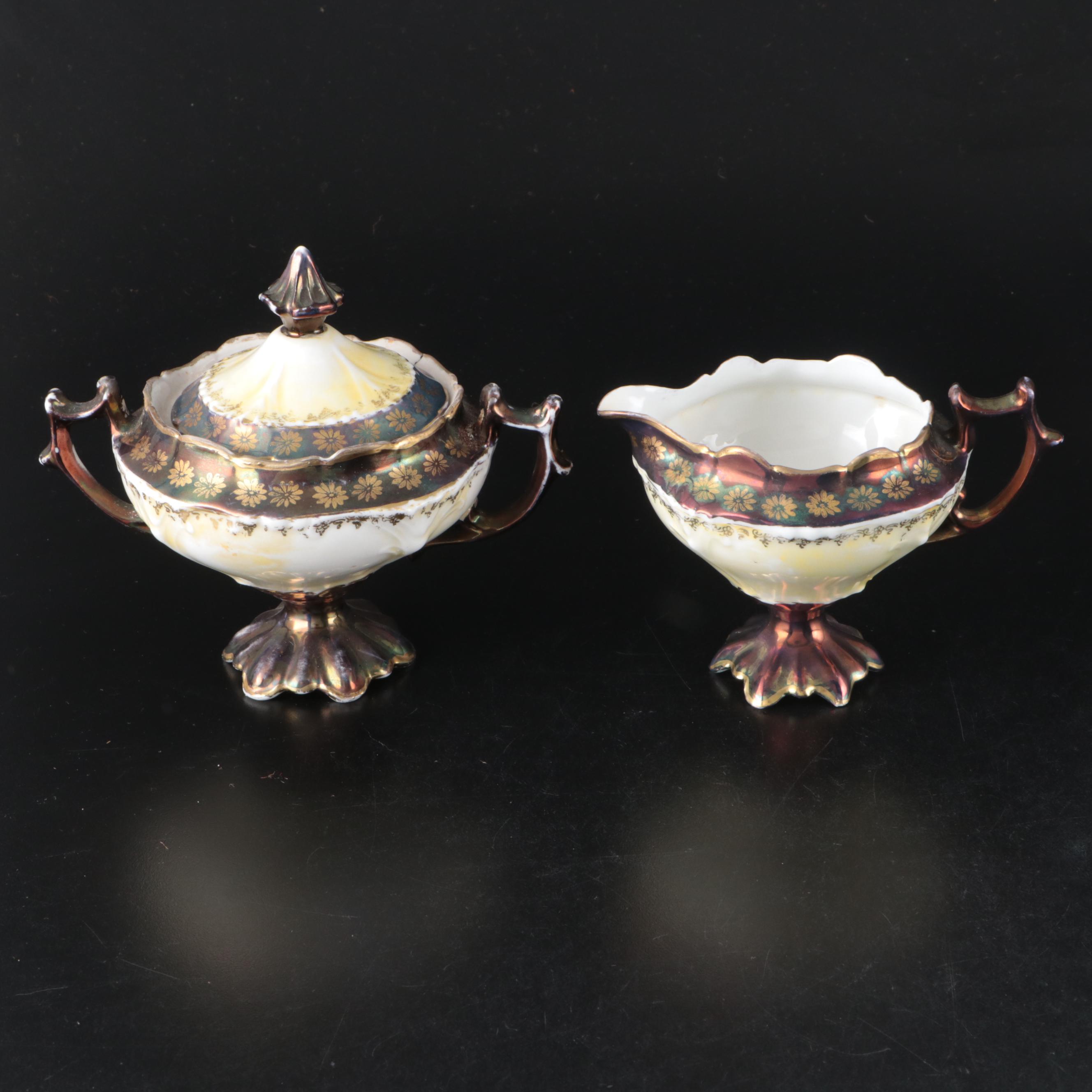 Thomas Floral Porcelain Plates with Other German and Nippon Porcelain Décor