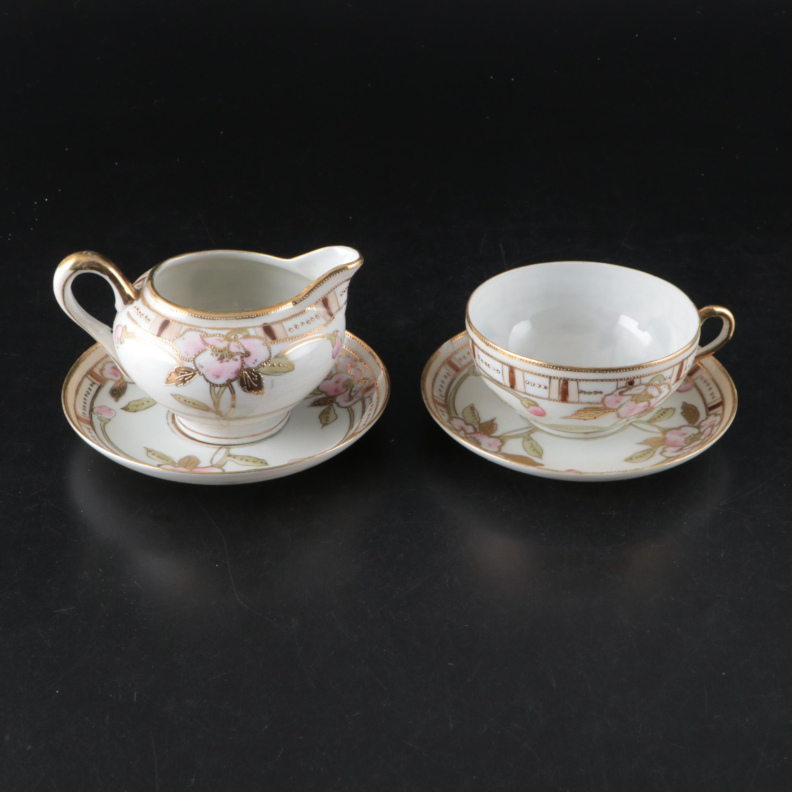 Thomas Floral Porcelain Plates with Other German and Nippon Porcelain Décor