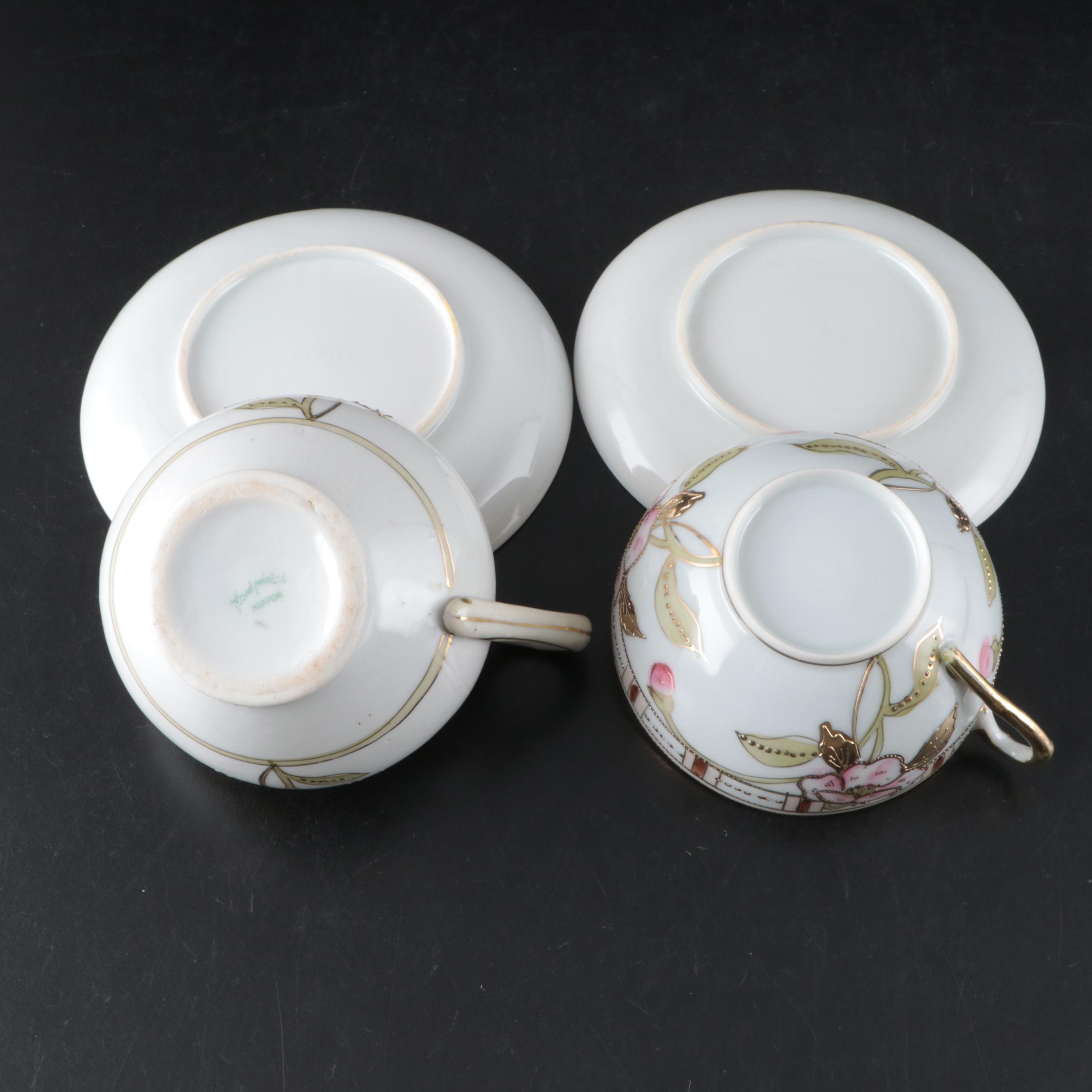 Thomas Floral Porcelain Plates with Other German and Nippon Porcelain Décor