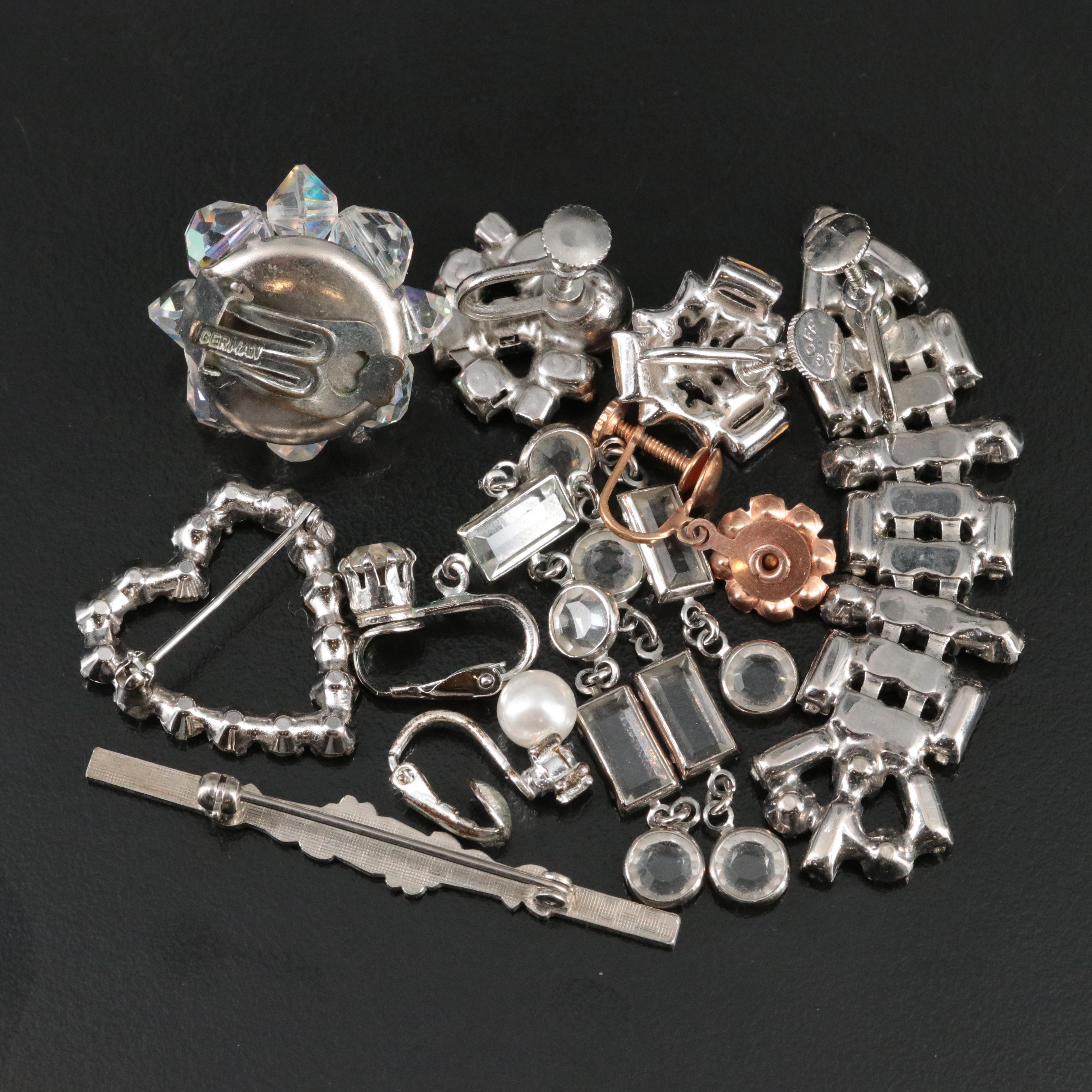 Vintage Jewelry Rhinestone Collection Featuring Bogoff