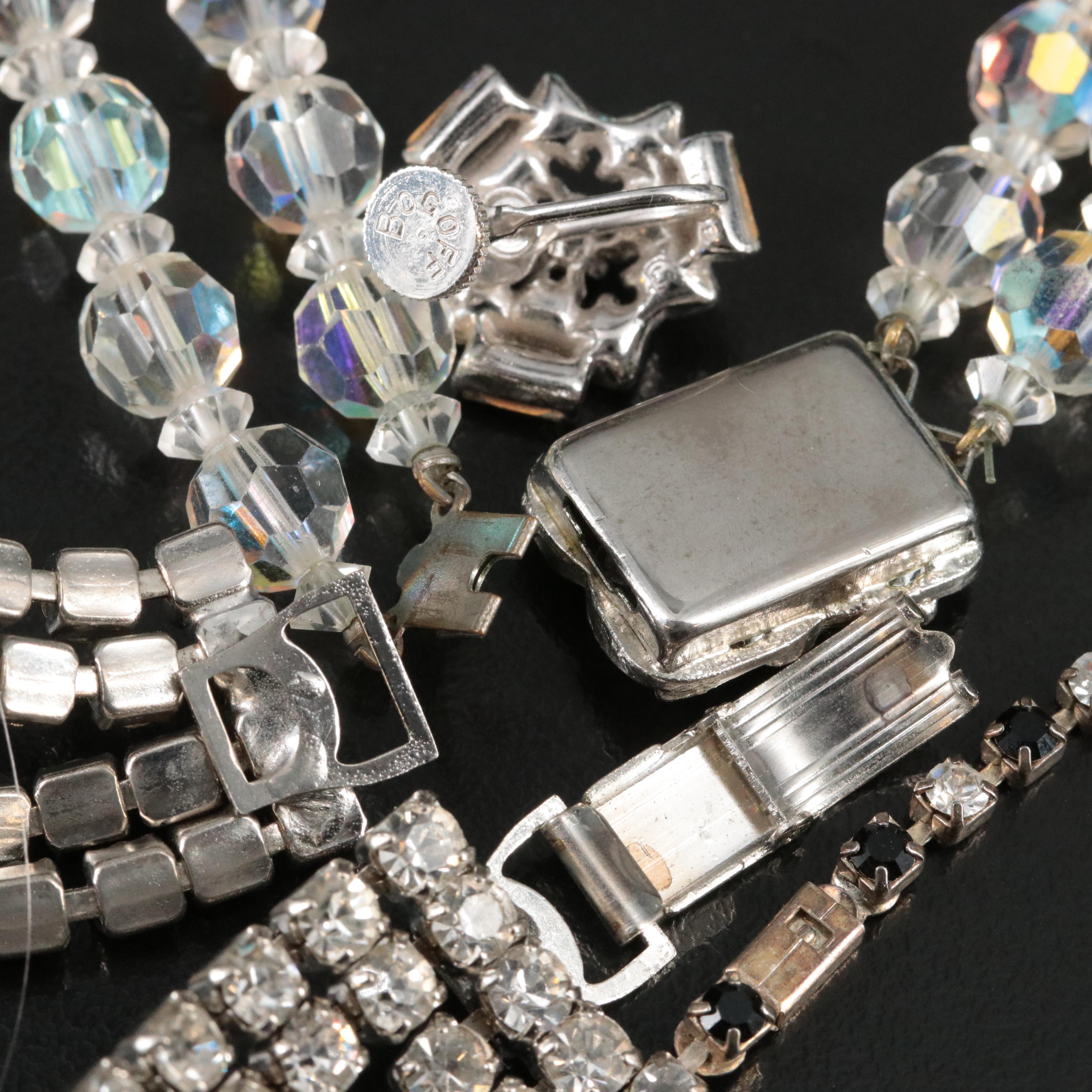 Vintage Jewelry Rhinestone Collection Featuring Bogoff