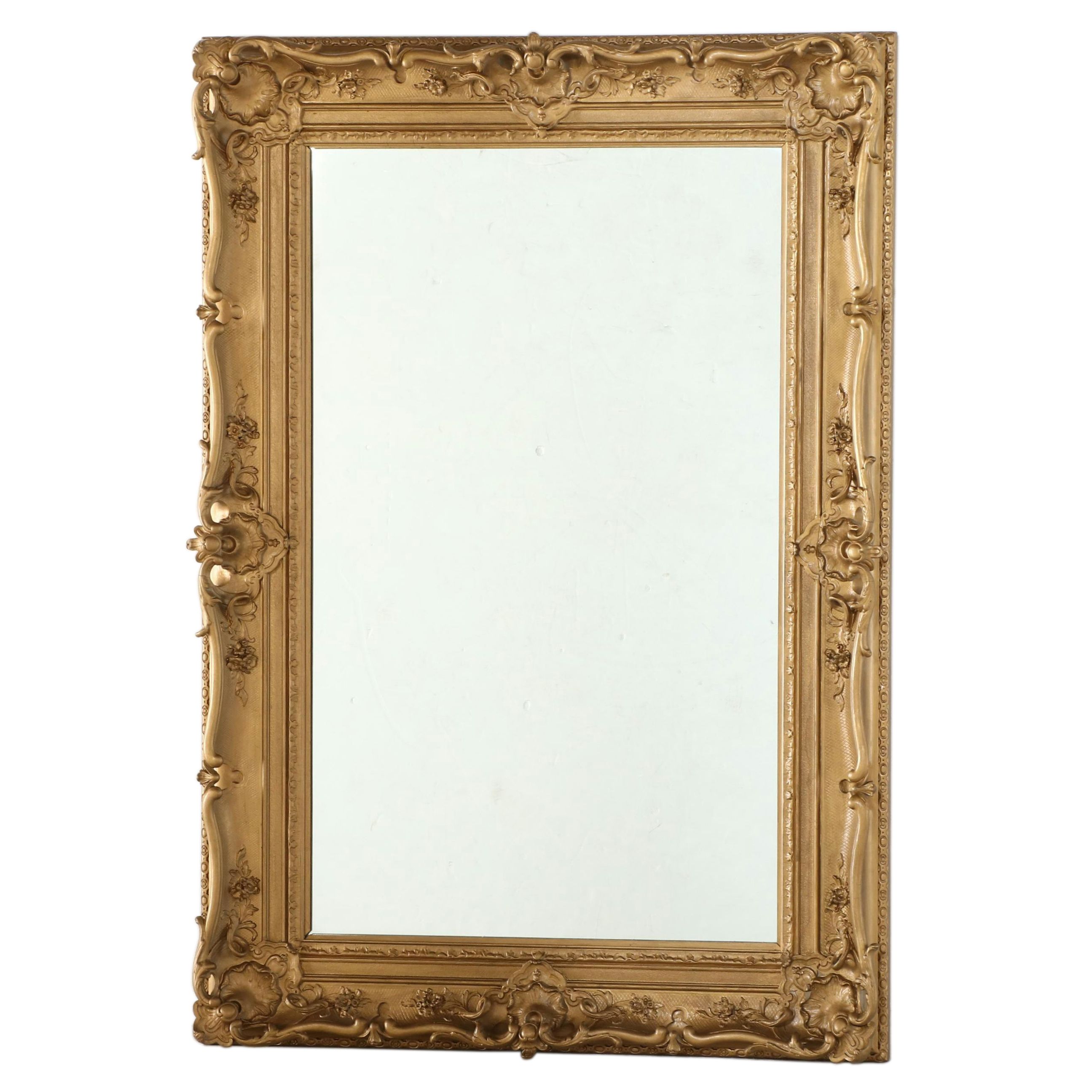 Monumental Rococo Style Giltwood and Composition Mirror, Early 20th Century