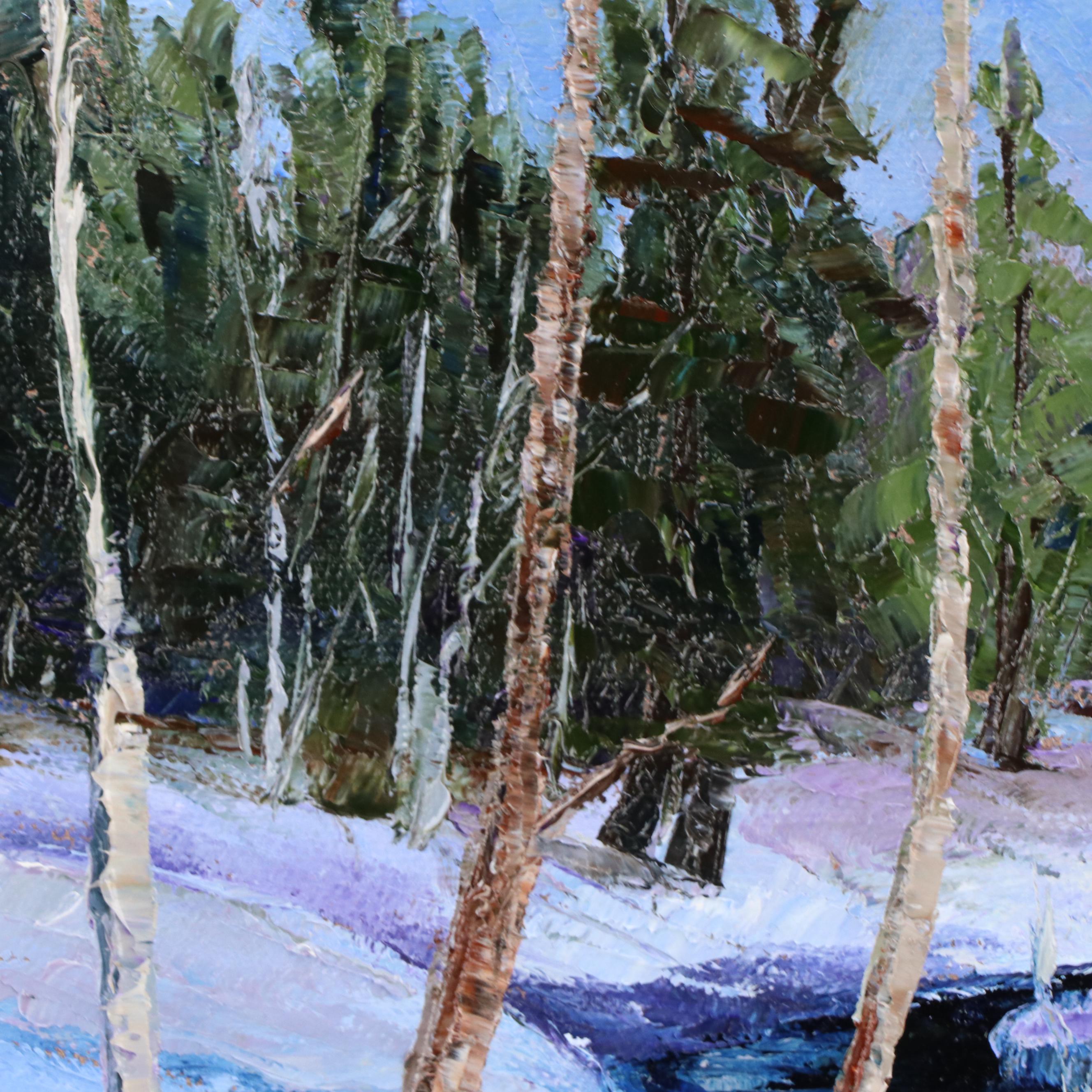 James Baldoumas Landscape Oil Painting "Winter Brook," 2024