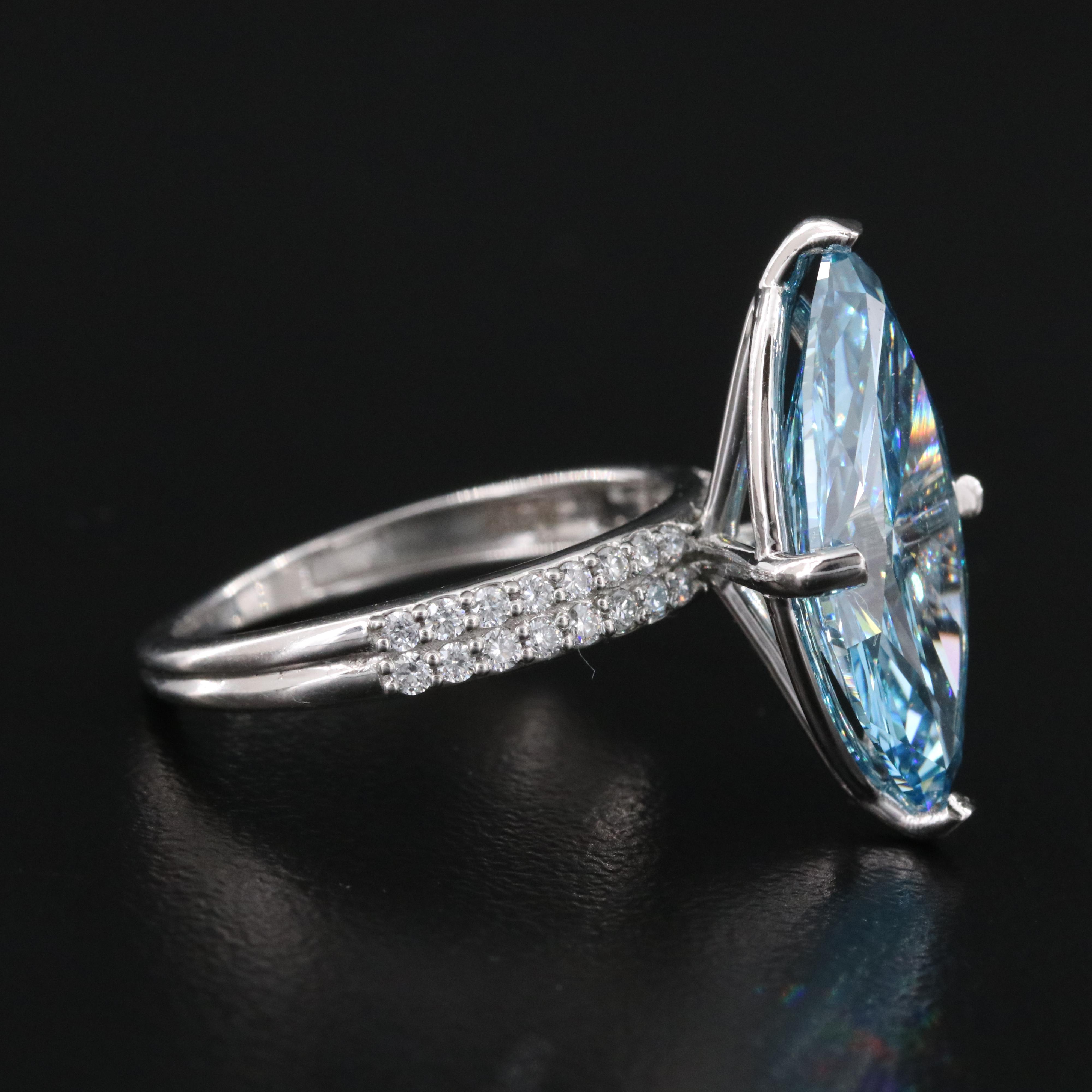 Platinum 6.38 CTW Lab Grown Diamond Ring with IGI Report and Fancy Center