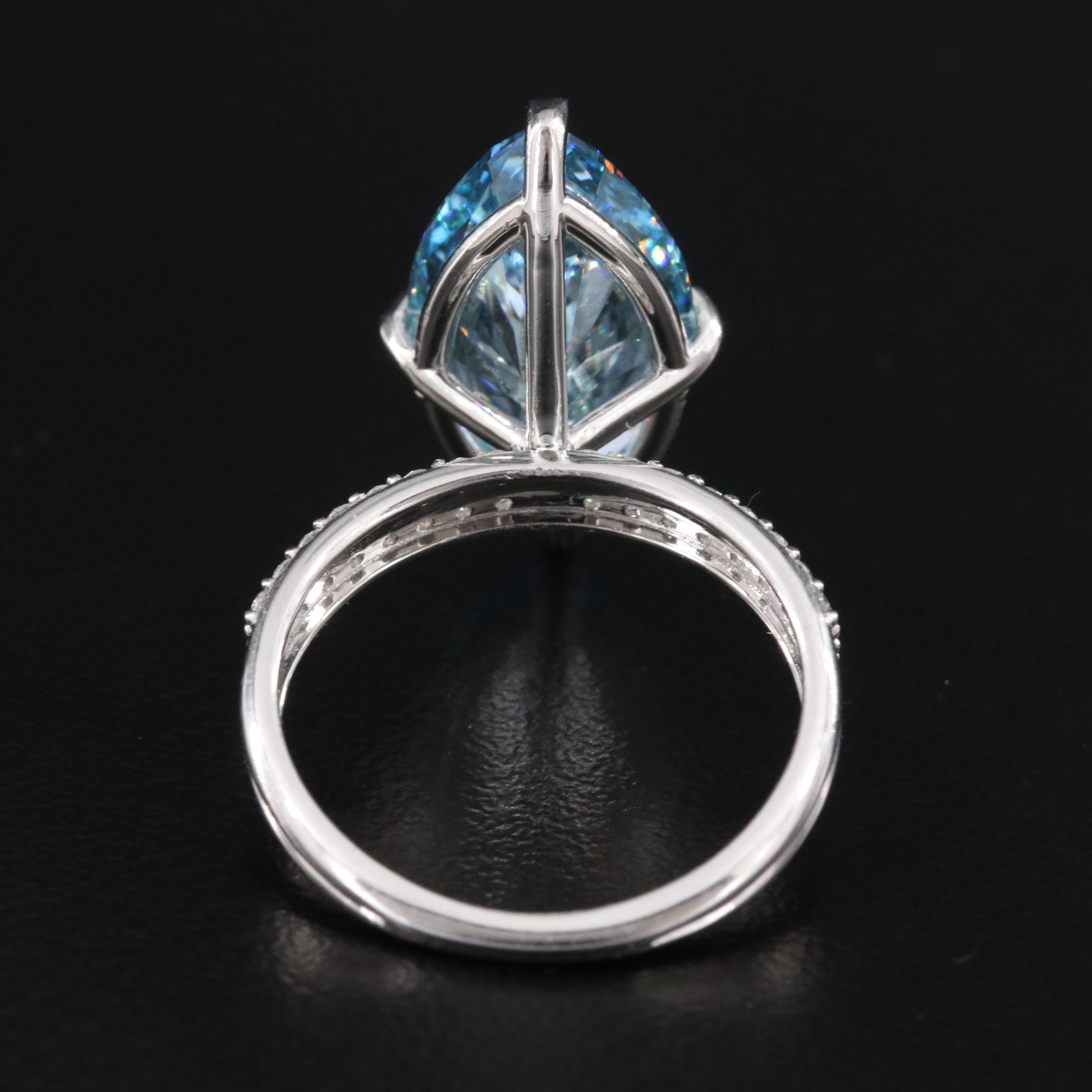 Platinum 6.38 CTW Lab Grown Diamond Ring with IGI Report and Fancy Center