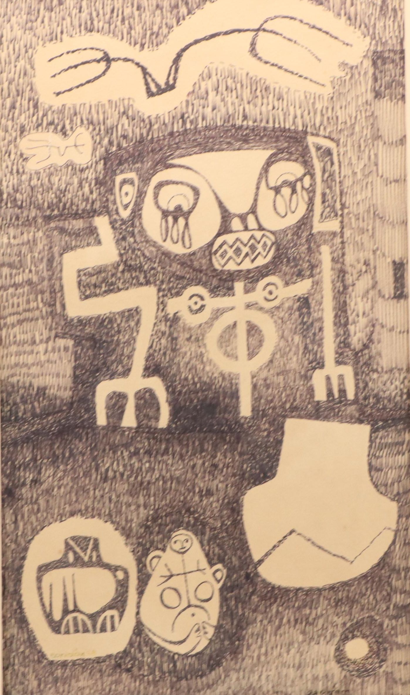 Juan Carlos Corvalán Ink Drawing, 1968