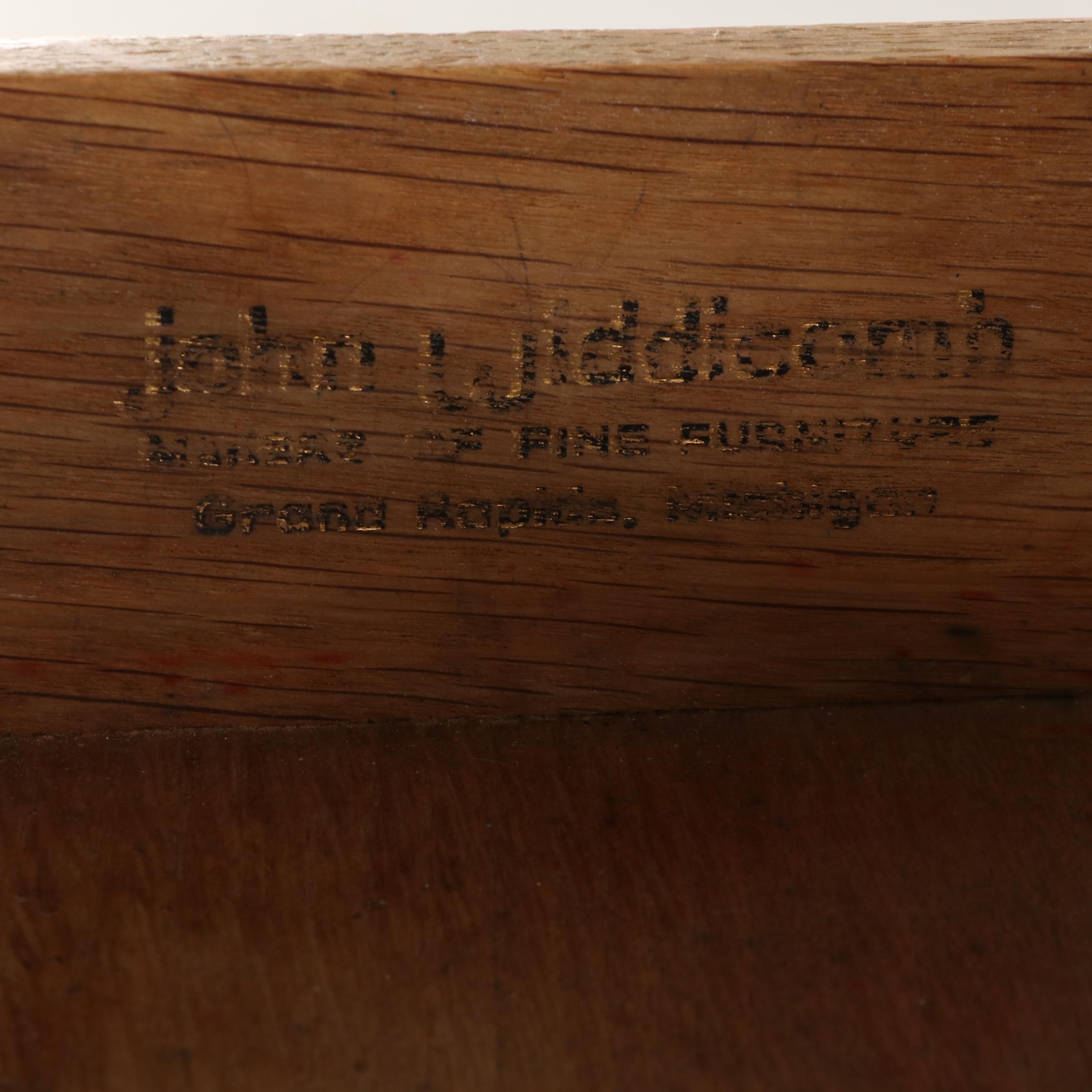 John Widdicomb French Provincial Style Painted Wood Bed and Side Tables