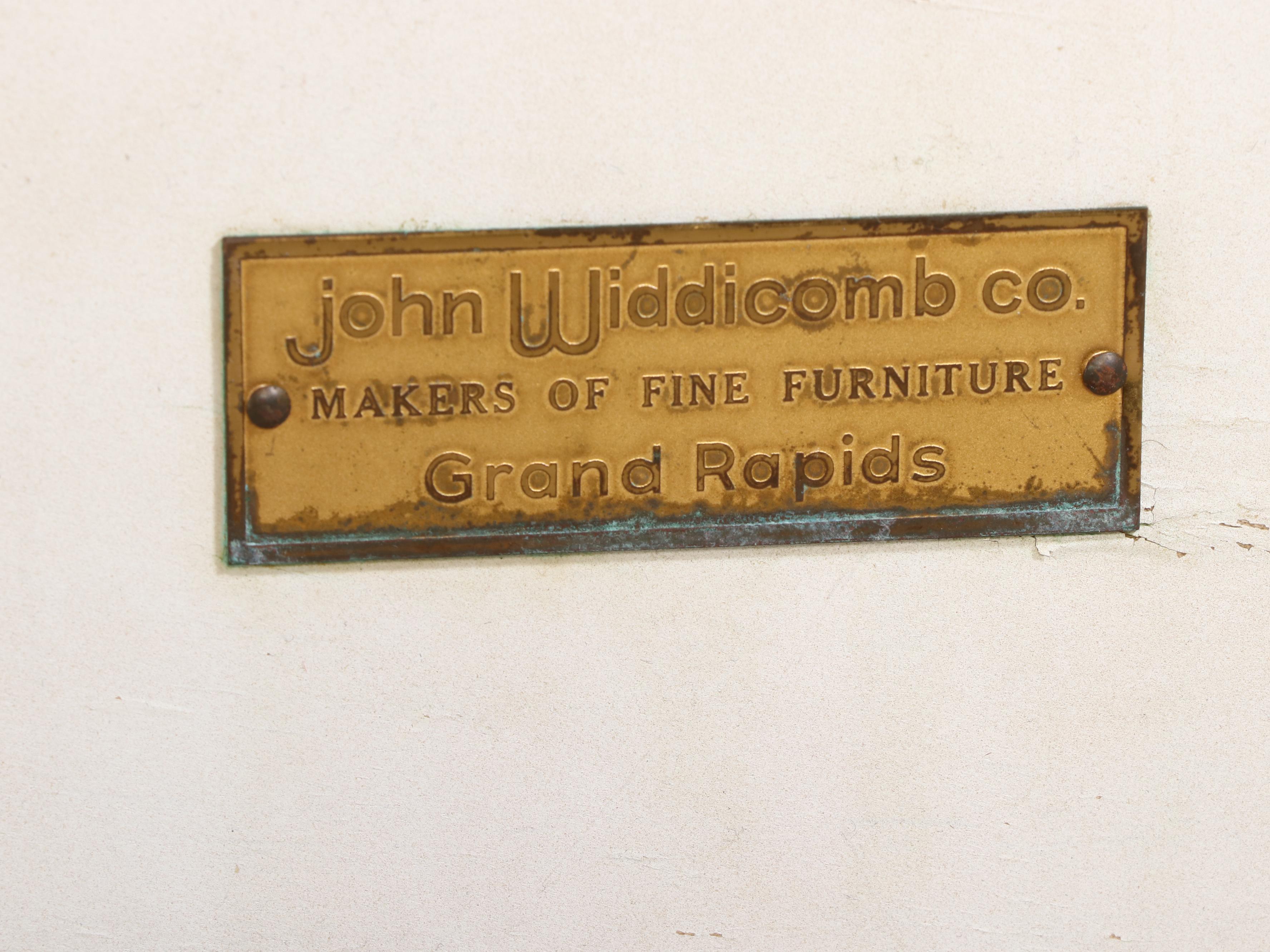 John Widdicomb French Provincial Style Painted Wood Bed and Side Tables