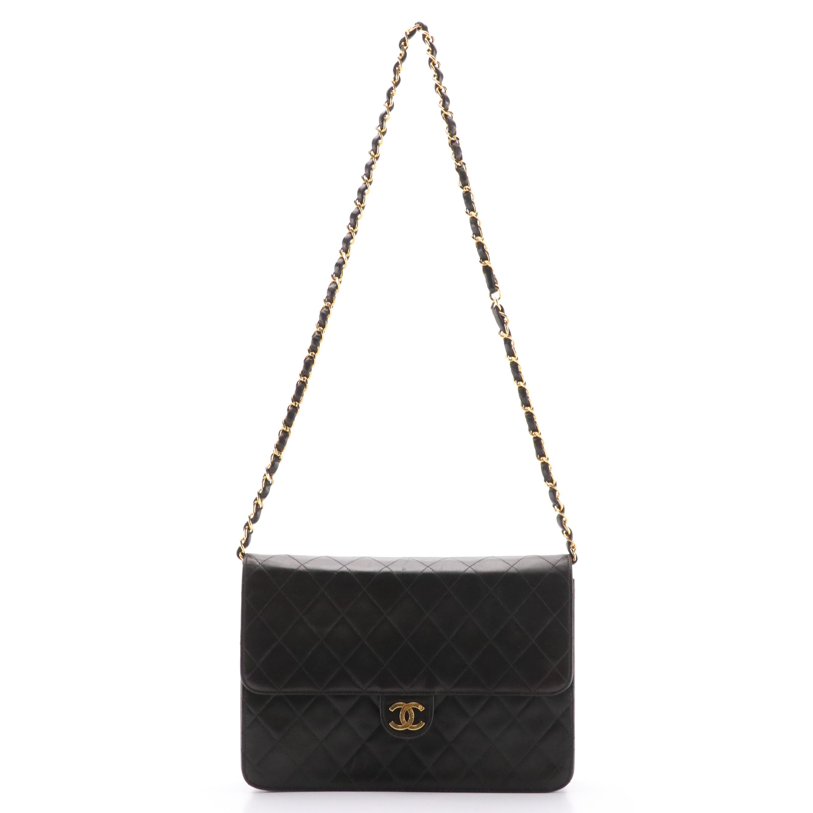 Chanel Classic Flap Shoulder Bag in Diamond Quilted Dark Brown Leather